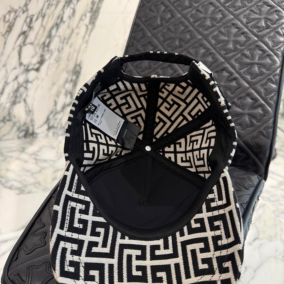 BALMAIN 2023SS Monogram Cotton Cap XA015C294 Size TU バルマン
