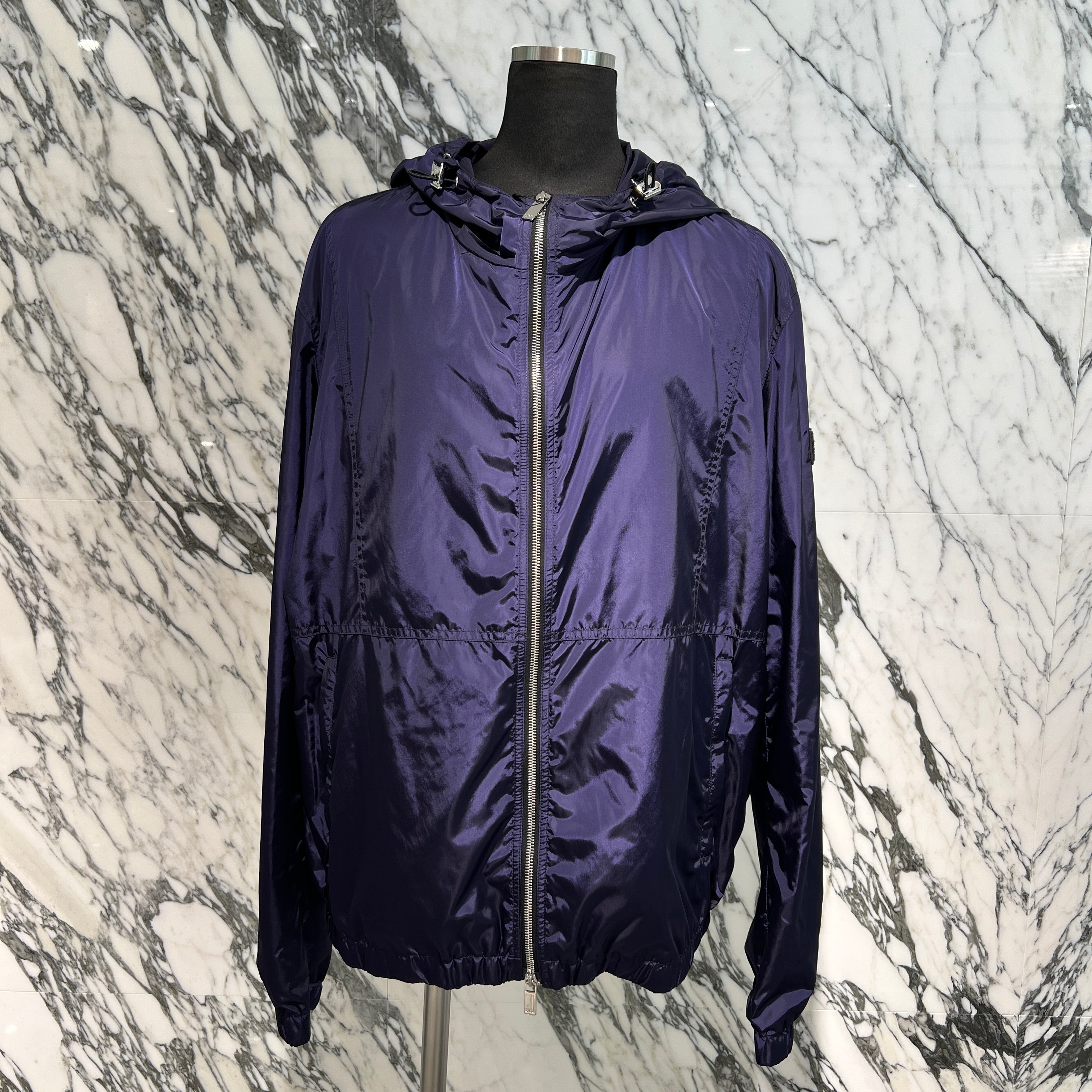 DIOR 2021SS Dior HOMME Logo Patch Nylon Hoodie 013C402B3830 Size 56 ディオール ディオールオム ロゴパッチ ナイロンフーディ サイズ56