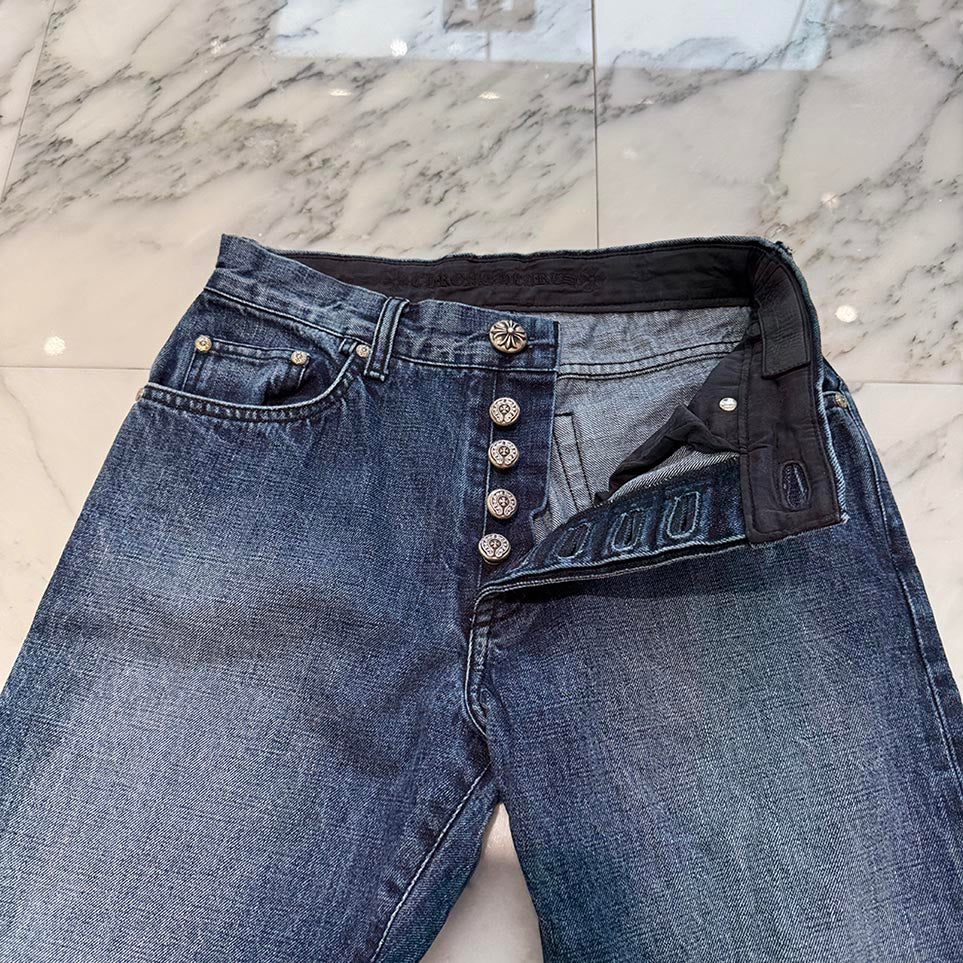 CHROME HEARTS Cross Ball Sweat Denim Pants Size 31 クロムハーツ クロスボール スウェット デニムパンツ サイズ31