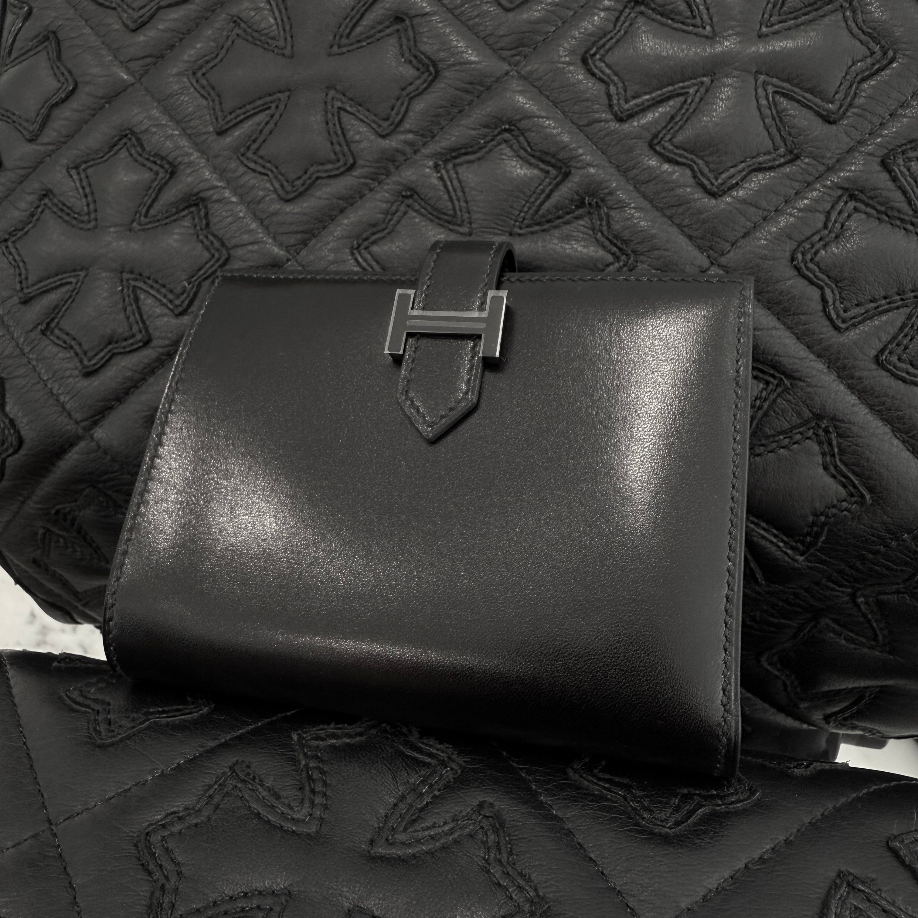 HERMES Bearn Compact Wallet "MONOCHROME" W刻印 エルメス ベアン コンパクト ウォレット "モノクローム" W刻印