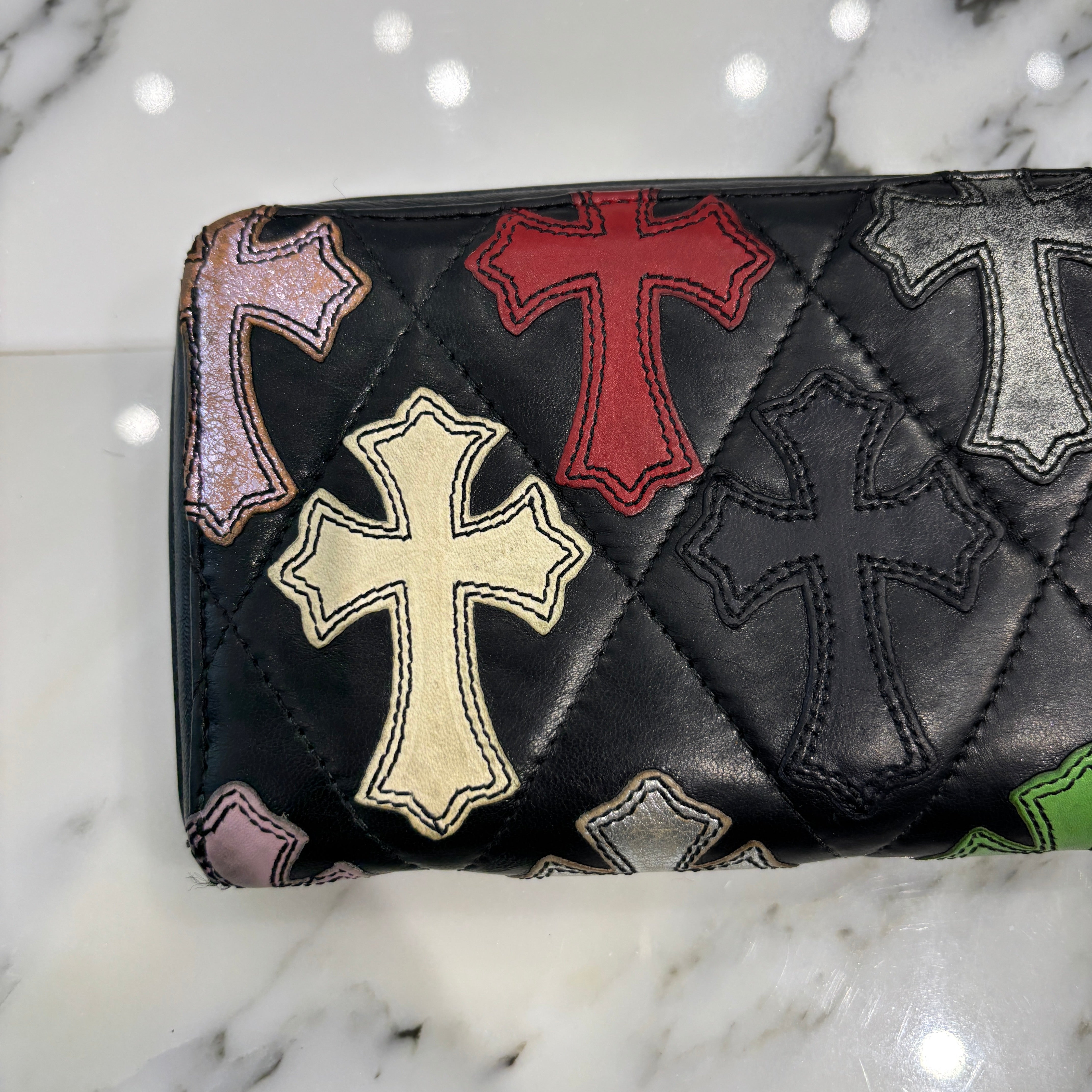 CHROME HEARTS Multi Cemetery Cross Leather Patch Wallet クロムハーツ マルチ セメタリークロス レザーパッチ ウォレット