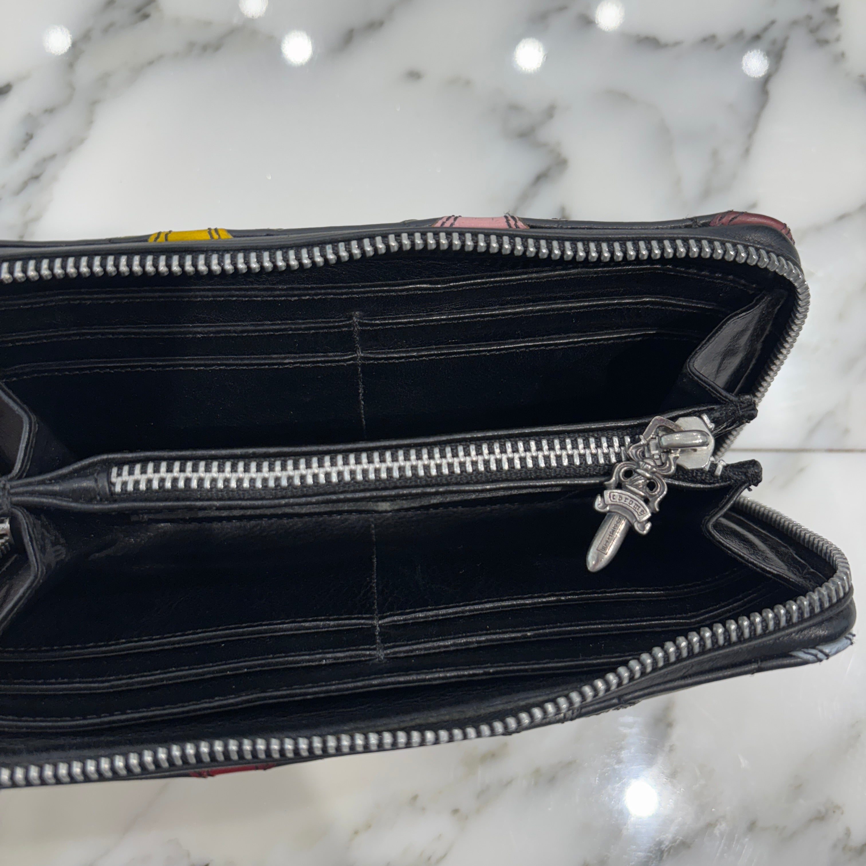 CHROME HEARTS Multi Cemetery Cross Leather Patch Wallet クロム