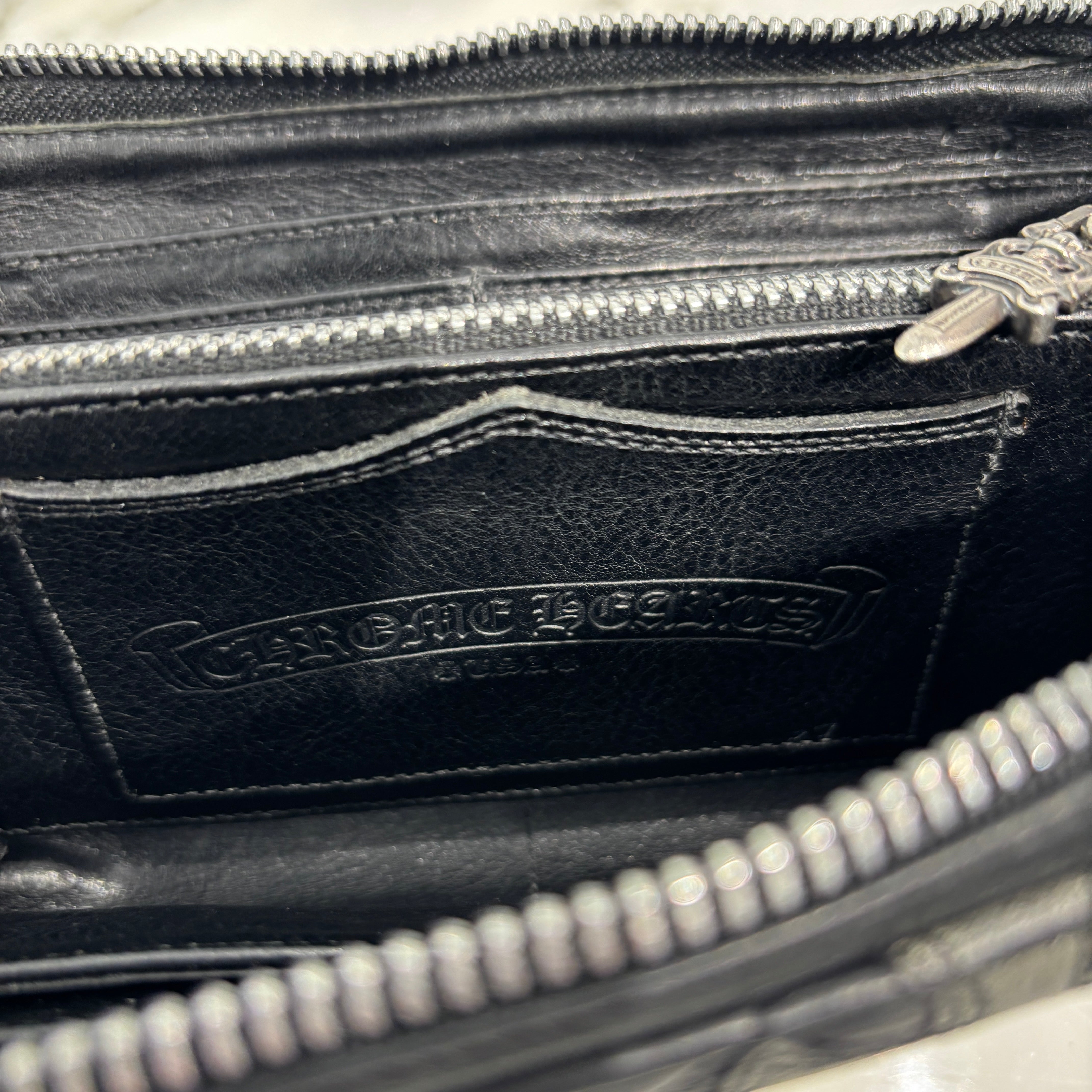 CHROME HEARTS Multi Cemetery Cross Leather Patch Wallet クロム