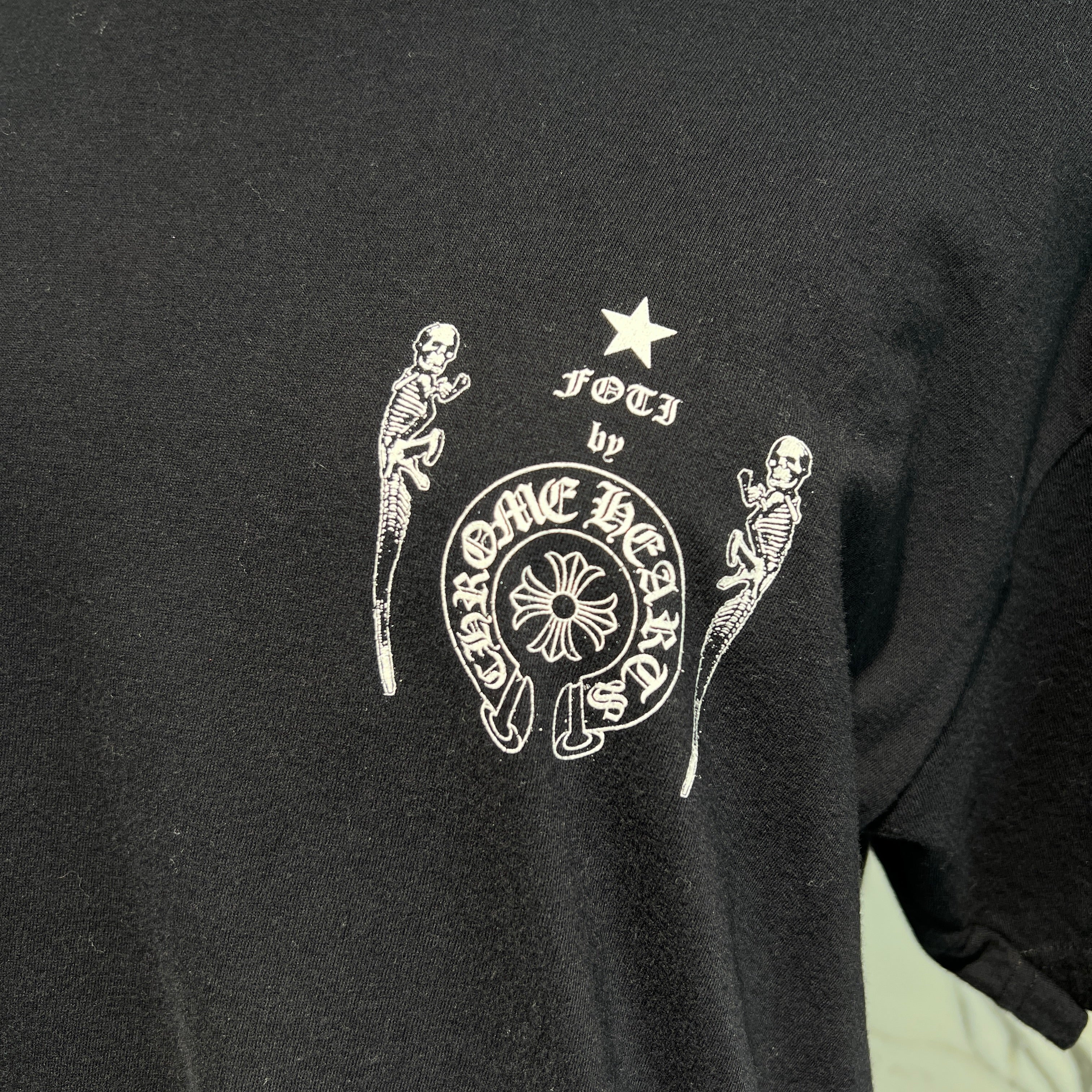 CHROME HEARTS JOE FOTI Back CH Plus Skull Wing Print Tee Size L クロムハーツ ジョーフォティ バックCHプラス スカルウィング Tシャツ サイズL