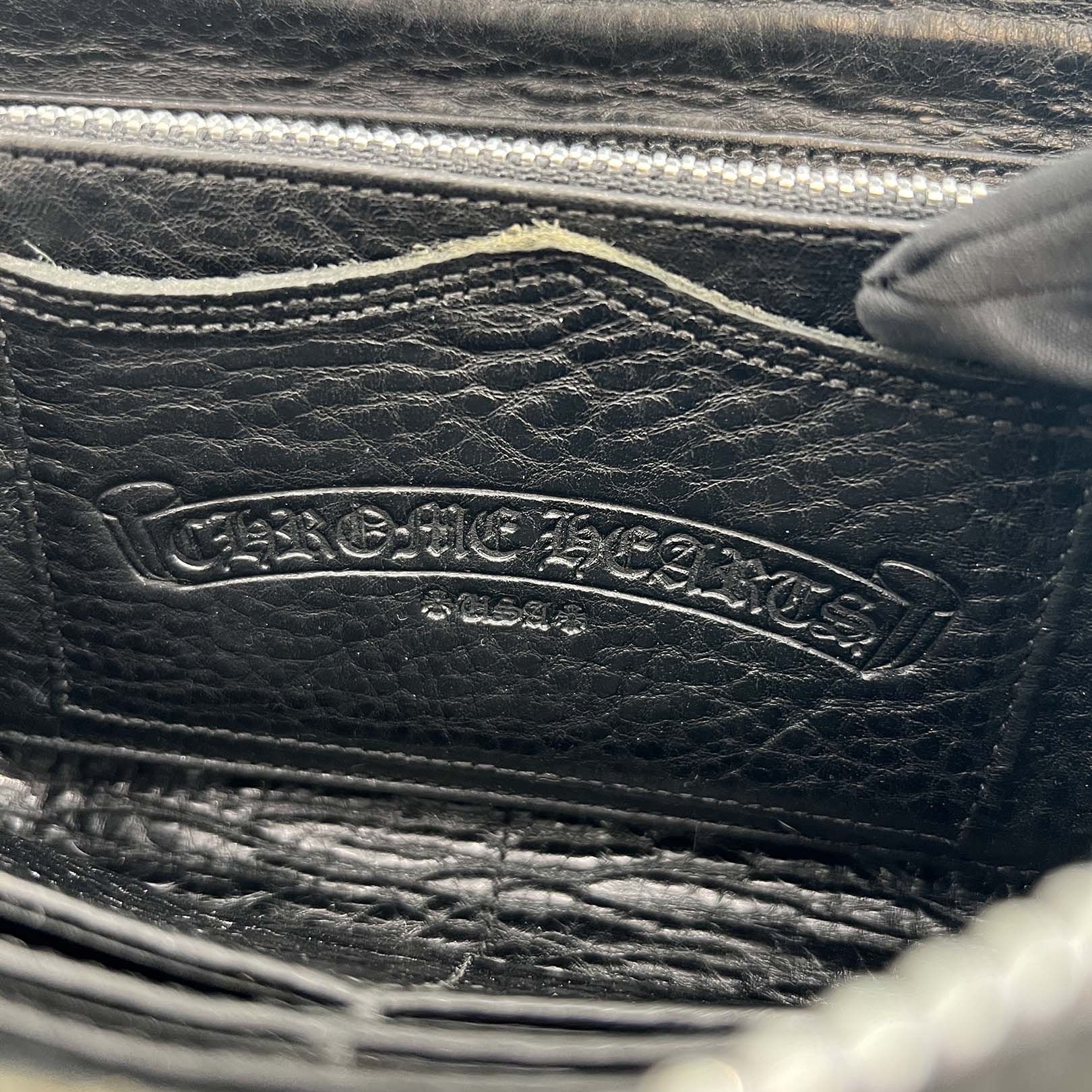 CHROME HEARTS Cemetery Cross Leather Patch Quilting Leather Wallet クロムハーツ セメタリークロス レザーパッチ キルティングレザー ウォレット