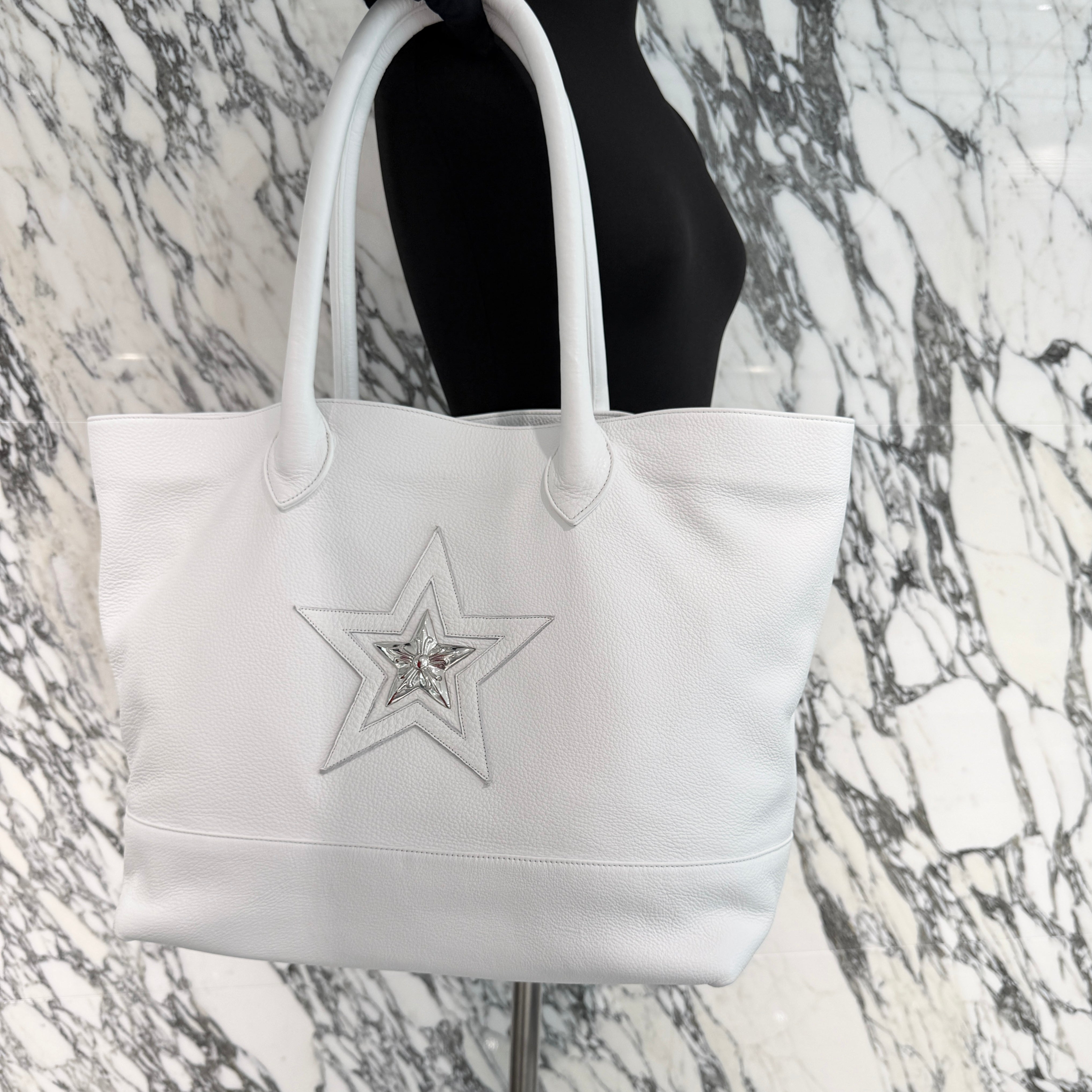 CHROME HEARTS STAR Patch Leather Tote Bag クロムハーツ スターパッチ レザートートバッグ