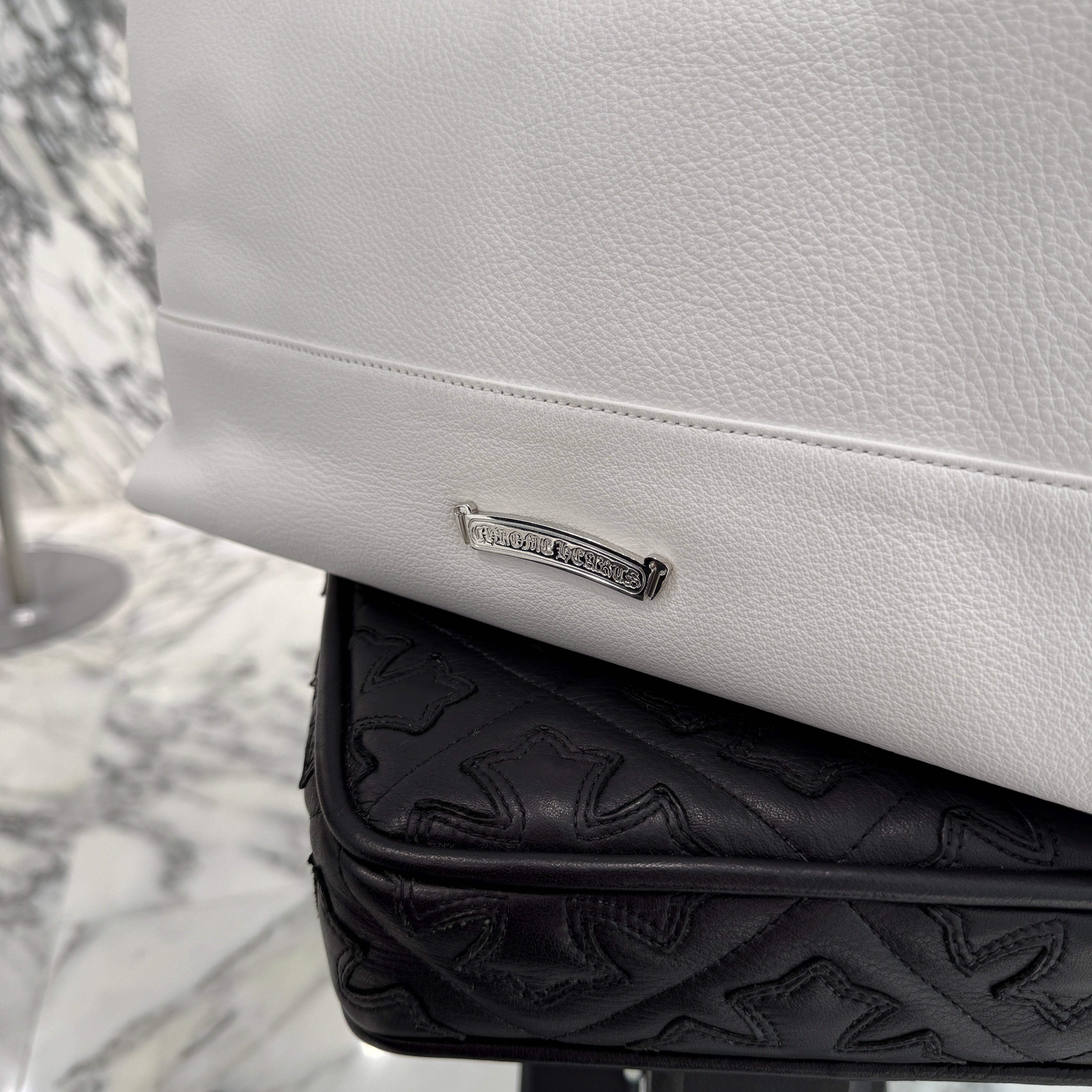 CHROME HEARTS STAR Patch Leather Tote Bag クロムハーツ スターパッチ レザートートバッグ