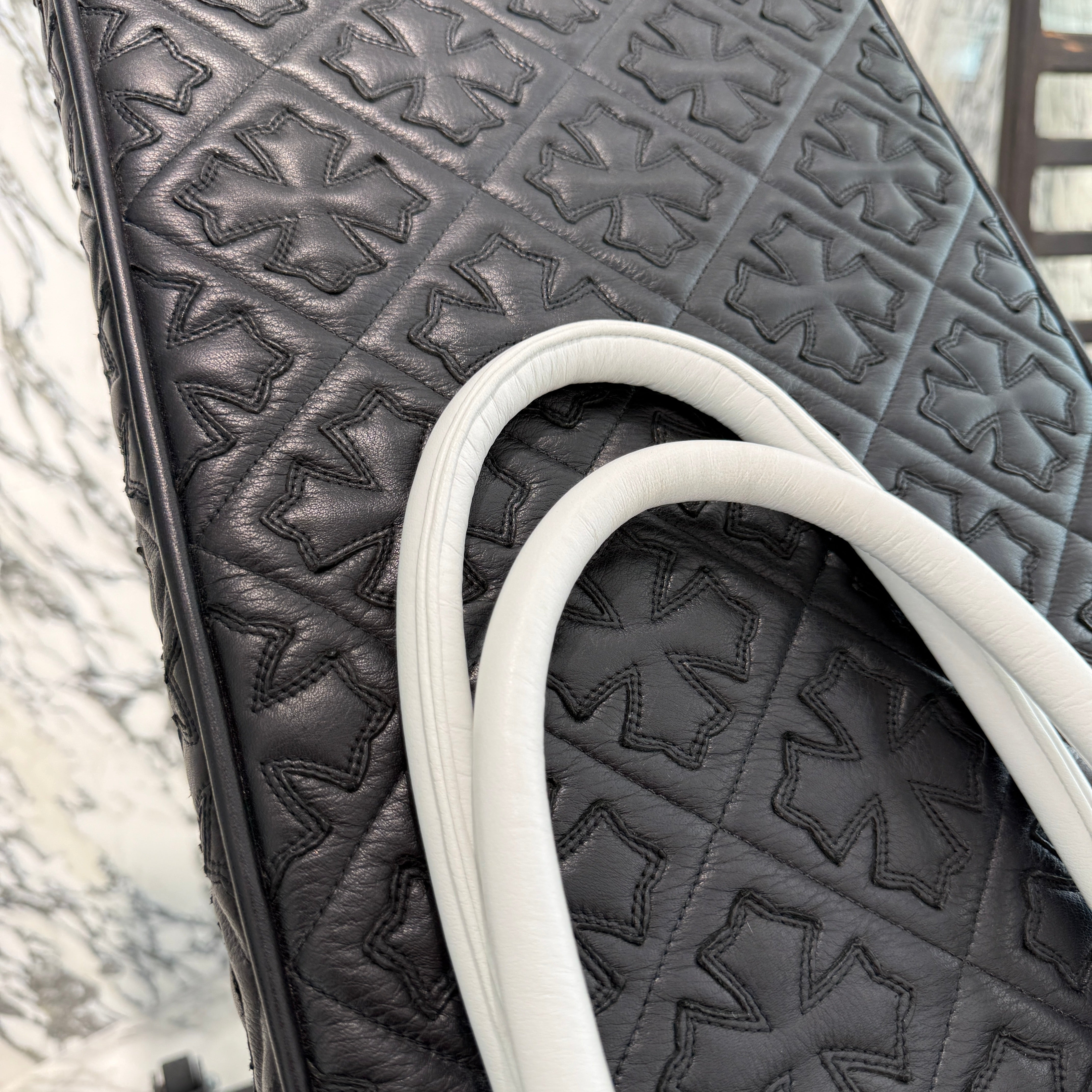 CHROME HEARTS STAR Patch Leather Tote Bag クロムハーツ スターパッチ レザートートバッグ