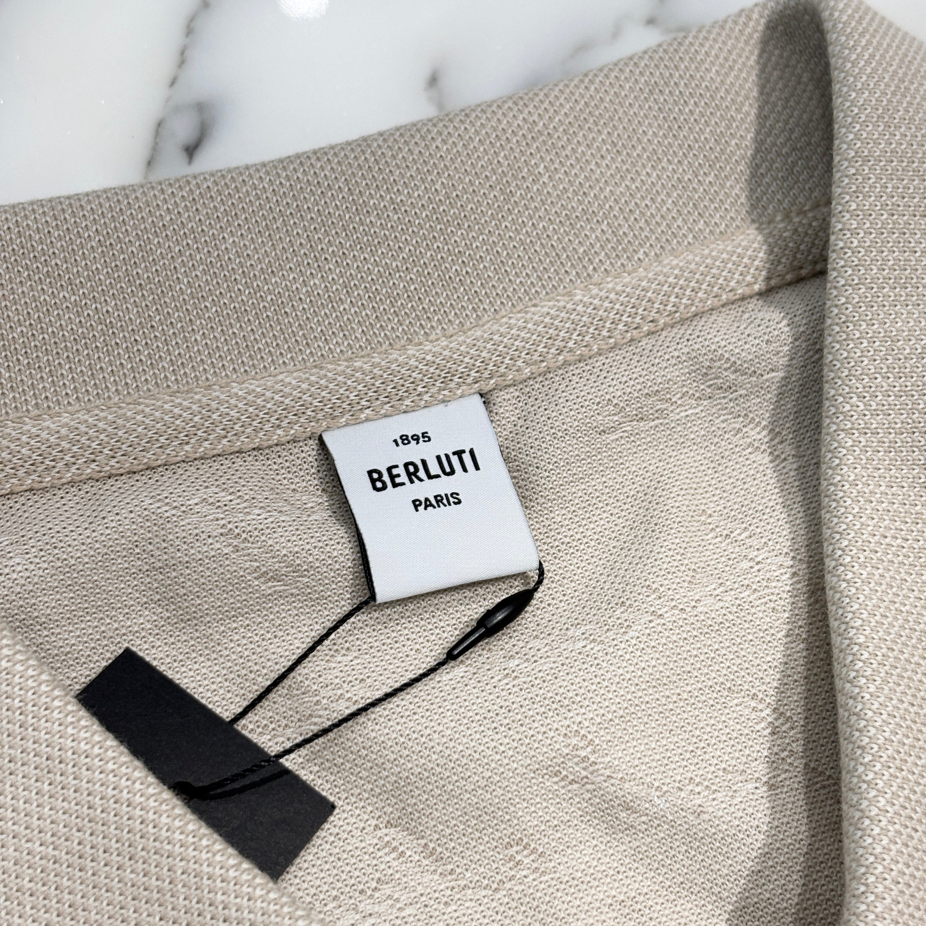 BERLUTI 2024SS Scritto Pique Polo Shirt R26JPS59002 Size 2XL ベルルッティ スクリット ピケ ポロシャツ サイズ2XL