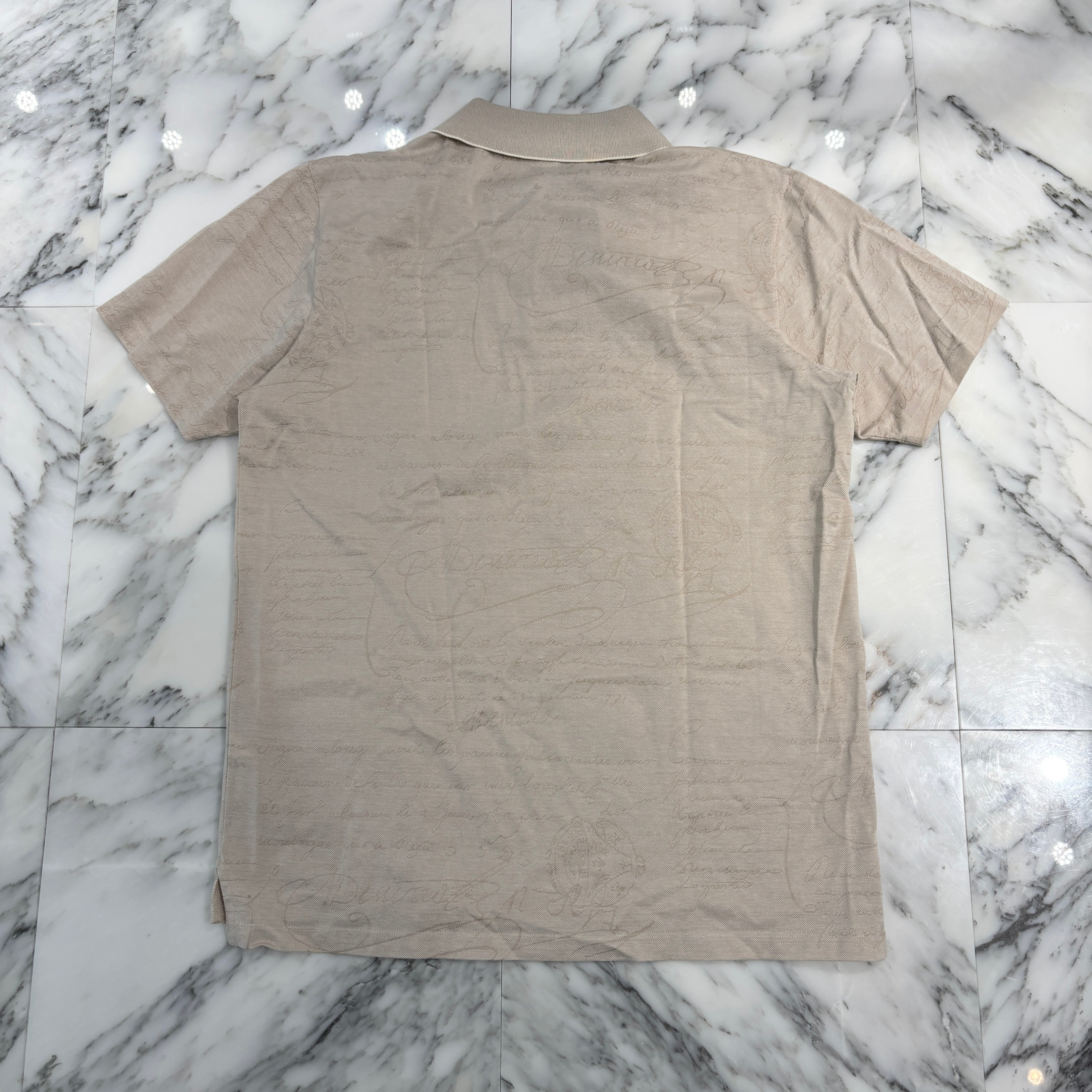 BERLUTI 2024SS Scritto Pique Polo Shirt R26JPS59002 Size 2XL ベルルッティ スクリット ピケ ポロシャツ サイズ2XL