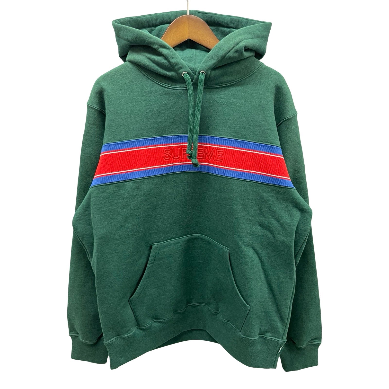 Supreme 2019SS Chest Stripe Logo Hooded Sweat Shirt Size M