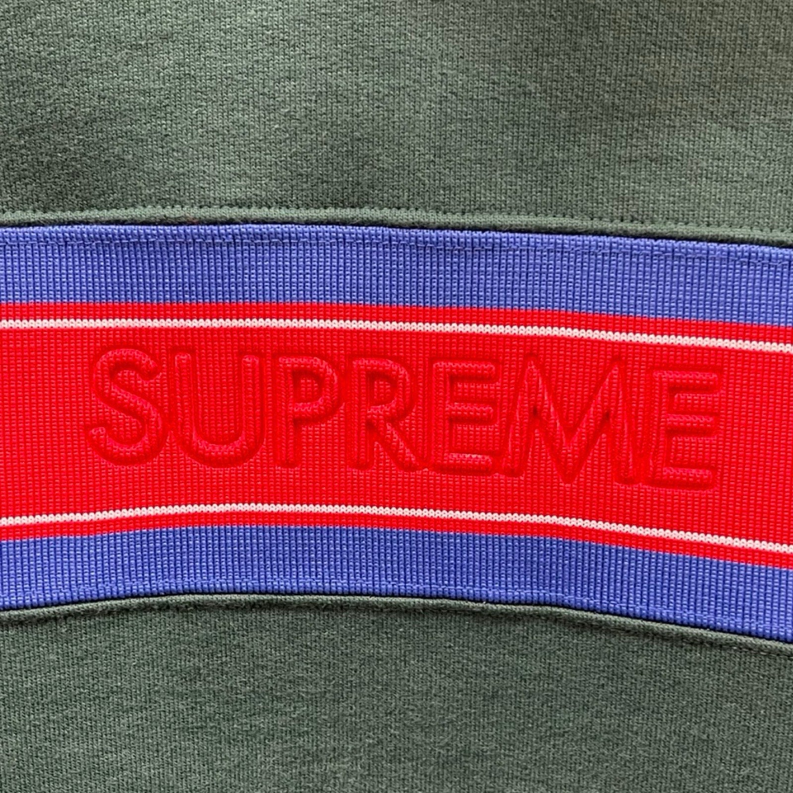 Supreme 2019SS Chest Stripe Logo Hooded Sweat Shirt Size M