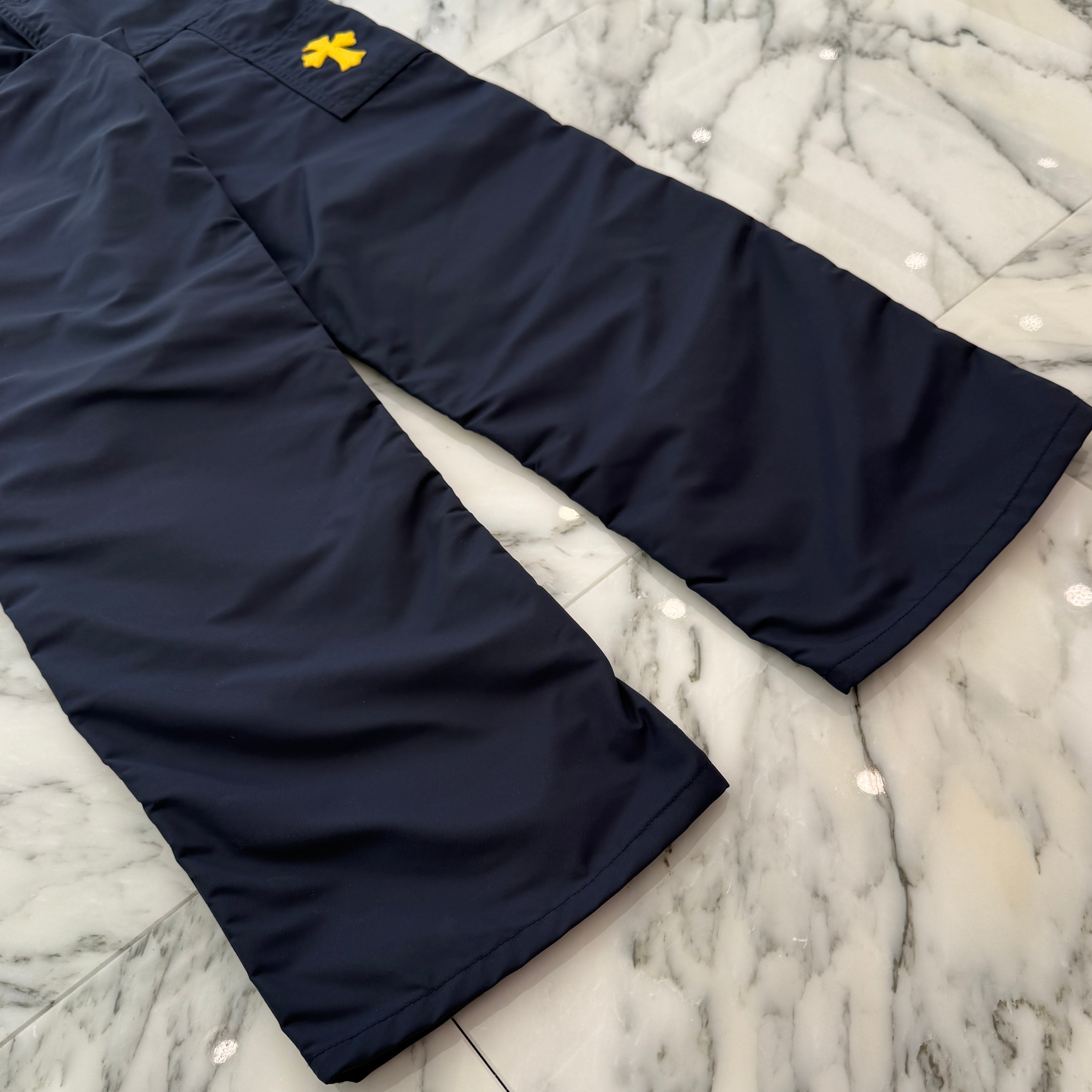 CHROME HEARTS Carpenter Leather Double Knee Nylon Leather Cross Patch Pants Size 28 クロムハーツ カーペンター レザーダブルニー ナイロン レザークロスパッチ ロングパンツ サイズ28