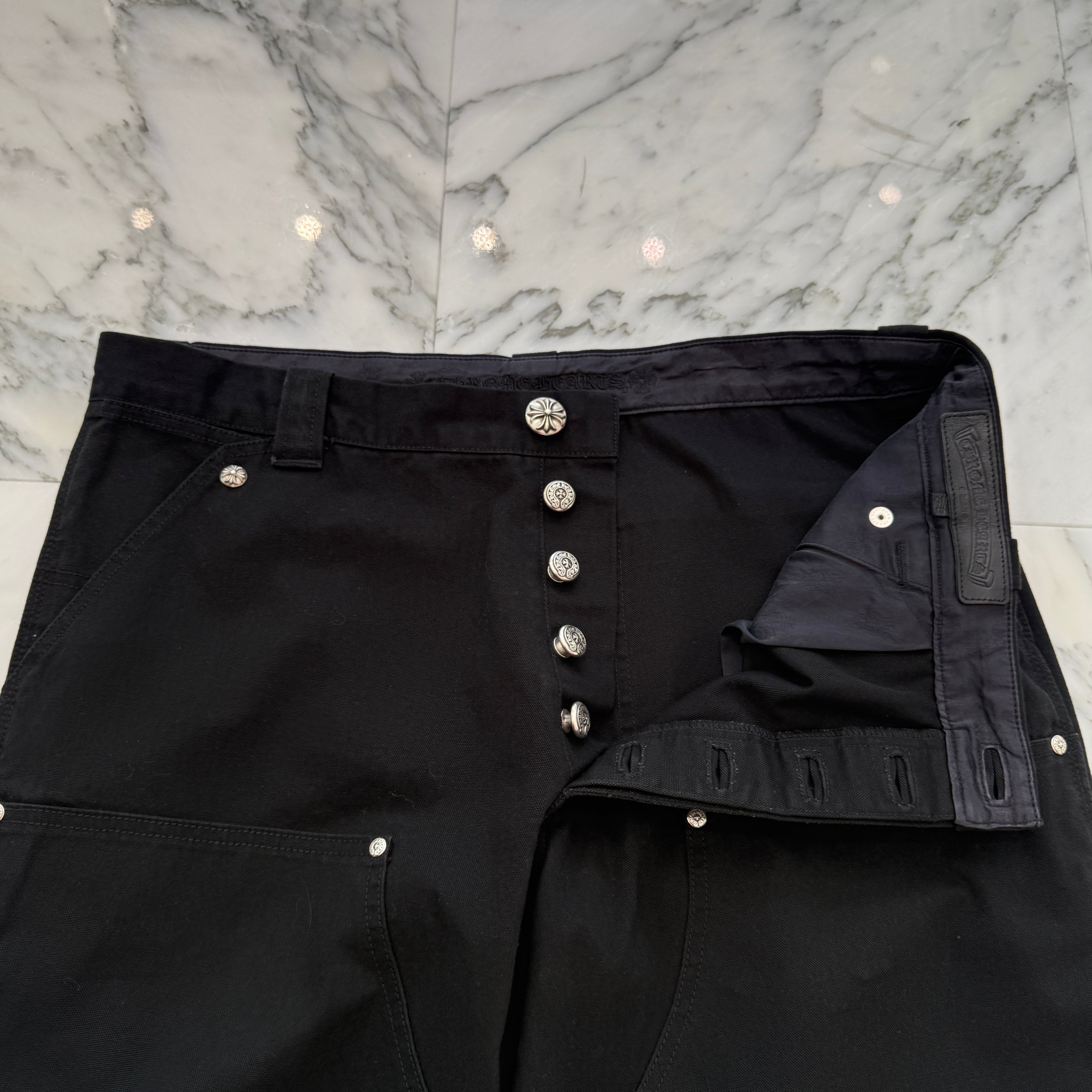 CHROME HEARTS Carpenter Cross Ball Button Denim Pants Size 38 クロムハーツ カーペンター クロスボールボタン デニムパンツ サイズ38