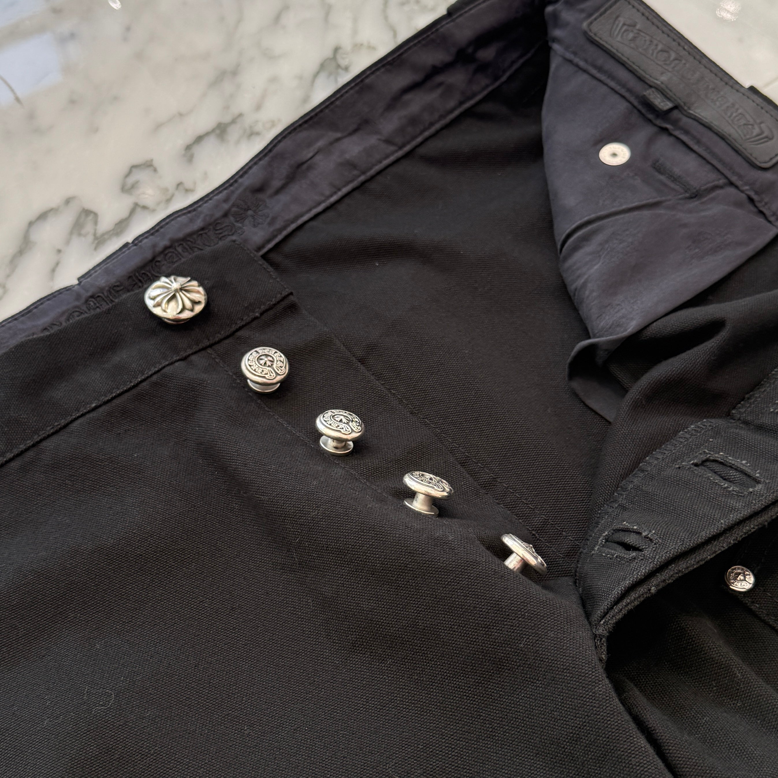 CHROME HEARTS Carpenter Cross Ball Button Denim Pants Size 38 クロムハーツ カーペンター クロスボールボタン デニムパンツ サイズ38