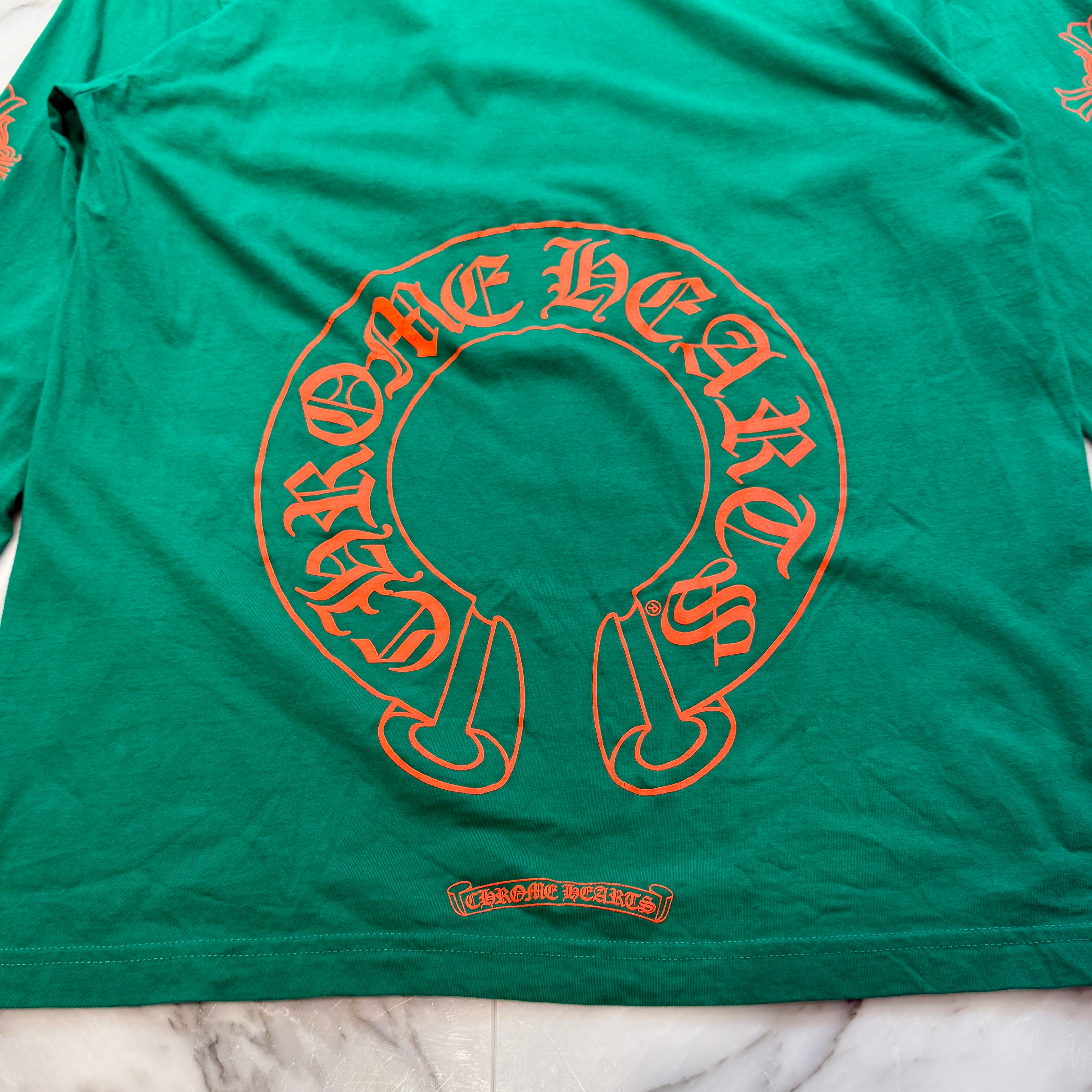 CHROME HEARTS Las Vegas Limited Orange Horseshoe Long Sleeve Tee Size L クロムハーツ ラスベガス限定 オレンジホースシュー ロングスリーブTシャツ サイズL