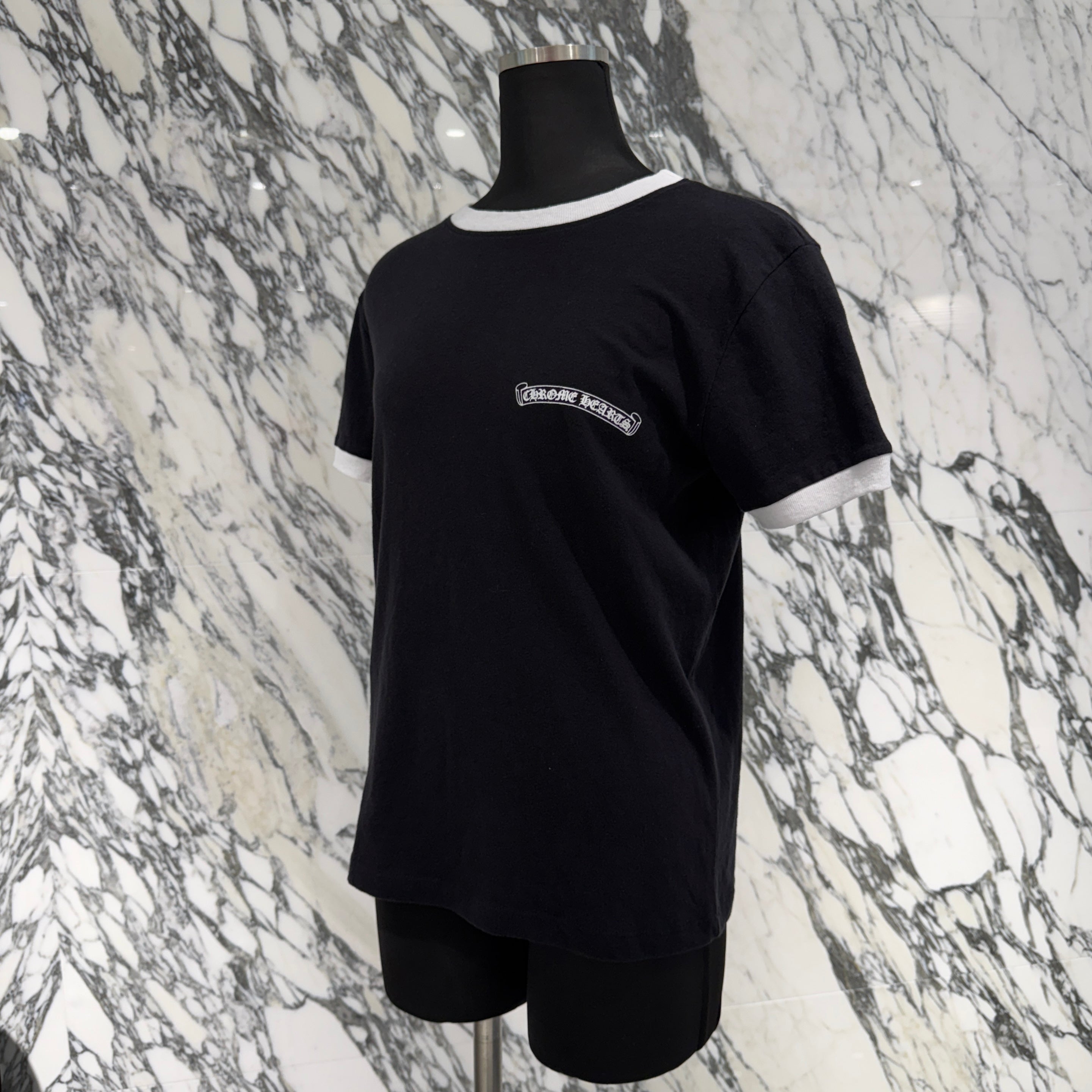 CHROME HEARTS Back Horseshoe Print Ringer Tee Size S クロムハーツ バックホースシュープリント リンガーTシャツ サイズS