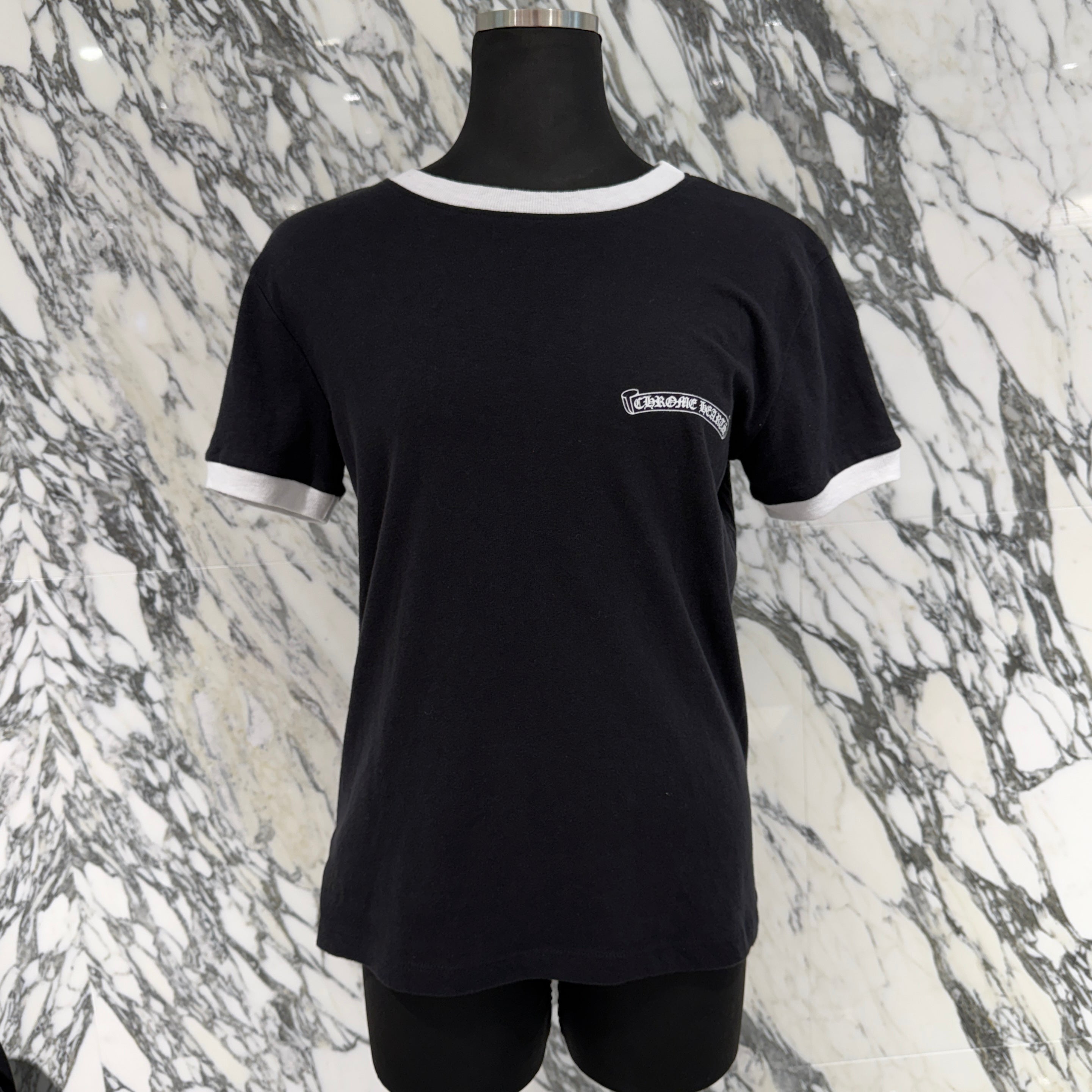 CHROME HEARTS Back Horseshoe Print Ringer Tee Size S クロム