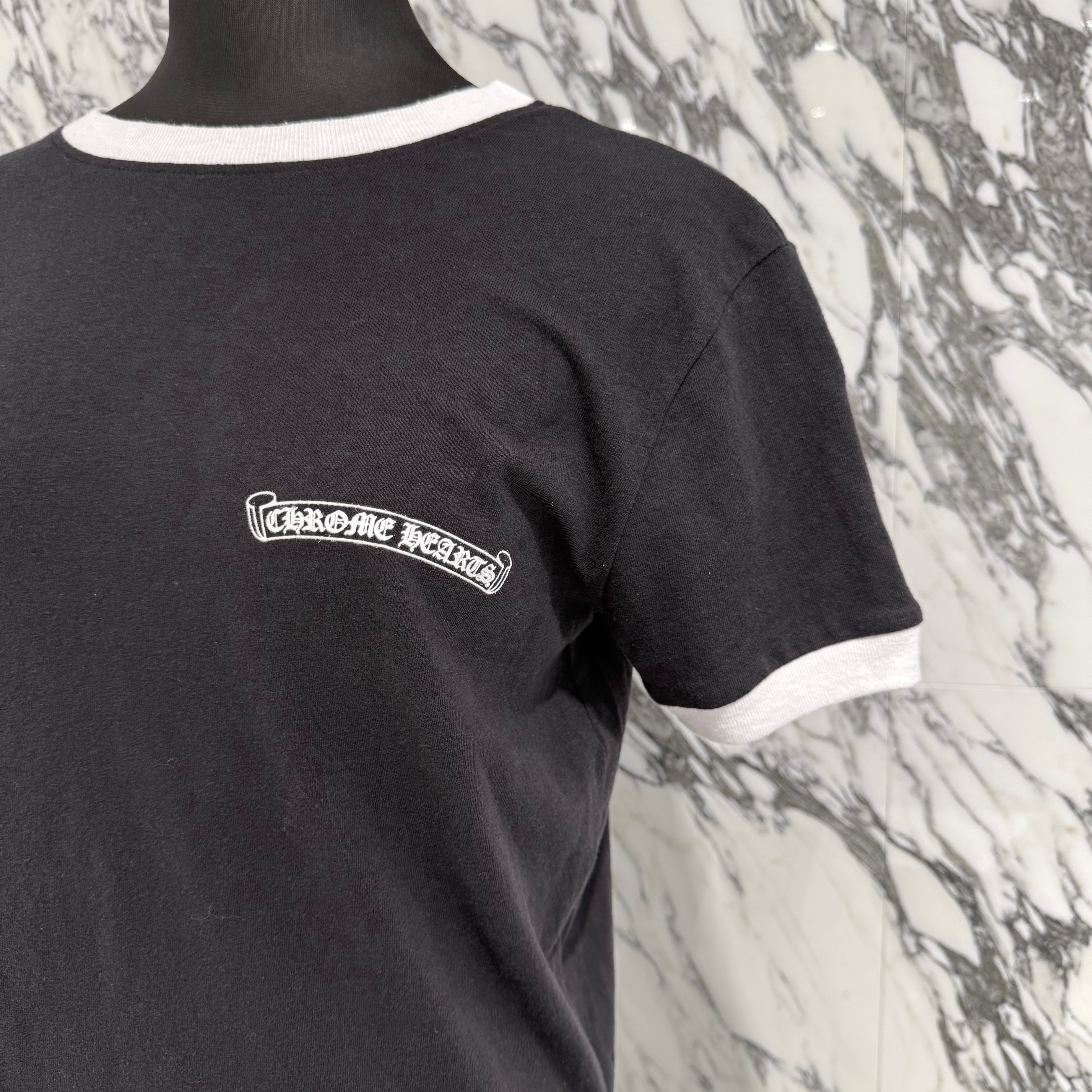 CHROME HEARTS Back Horseshoe Print Ringer Tee Size S クロムハーツ バックホースシュープリント リンガーTシャツ サイズS