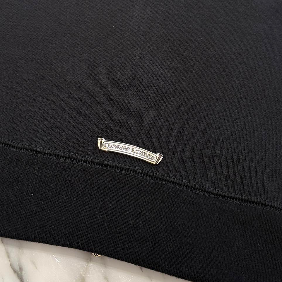 CHROME HEARTS Y NOT Cemetery Cross Leather Patch Zip Up Hoodie Size M クロムハーツ ワイノット セメタリークロスレザーパッチ ジップアップ フーディー サイズM