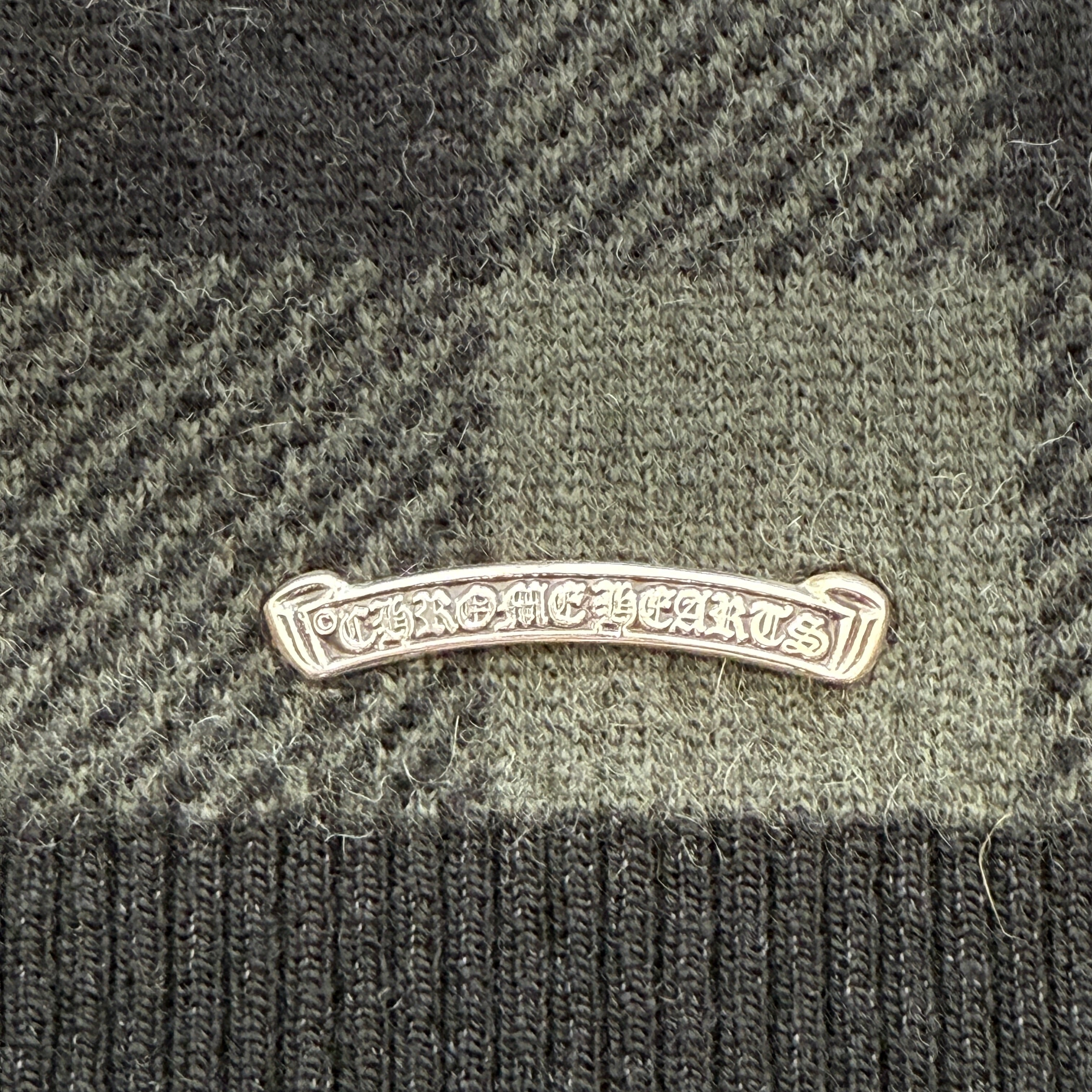 CHROME HEARTS CH Plus Check Cashmere Knit Sweater Size M クロムハ－ツ CHプラス カシミヤ ニット セーター サイズM