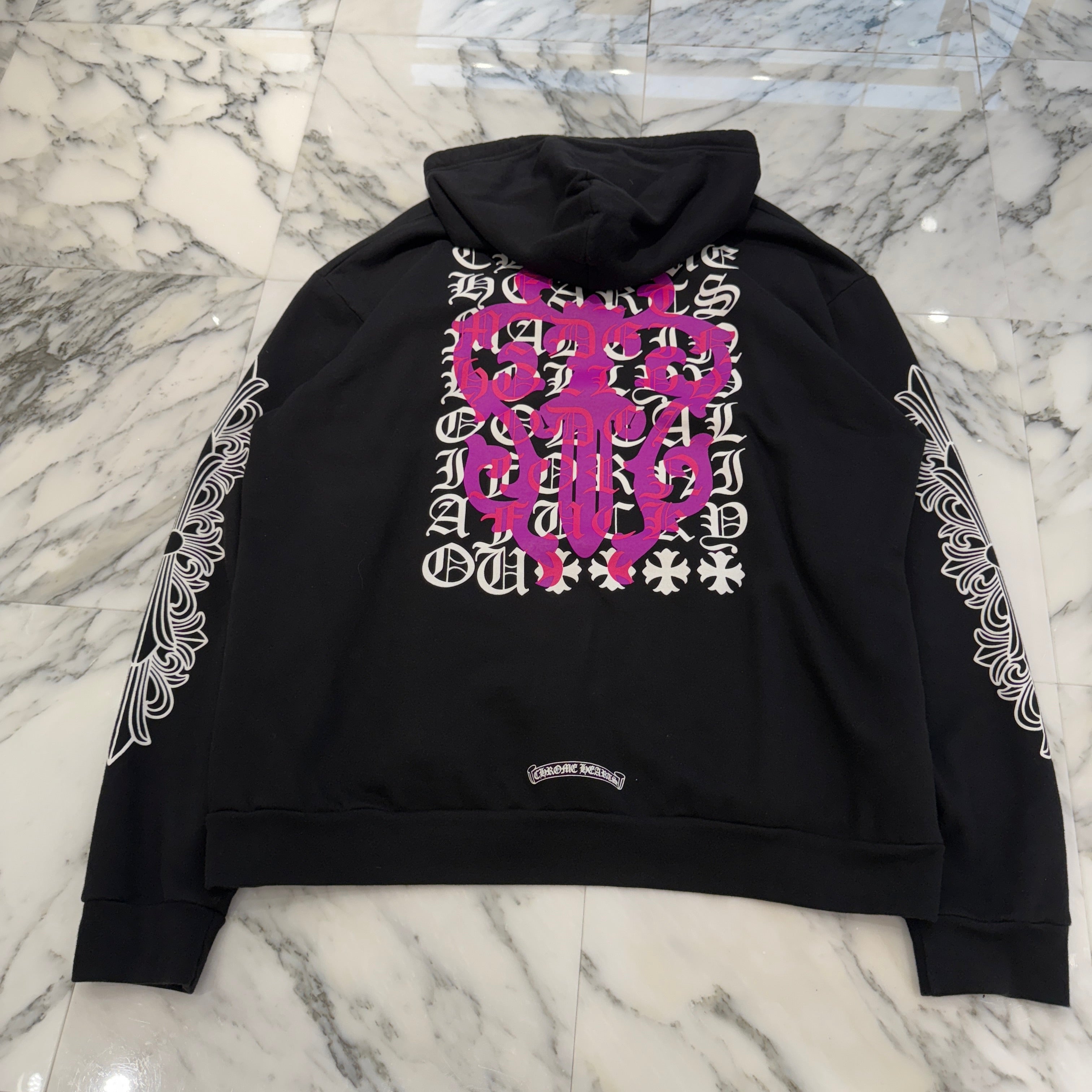 CHROME HEARTS Dagger Eye Chart Pullover Hoodie Size XL クロム