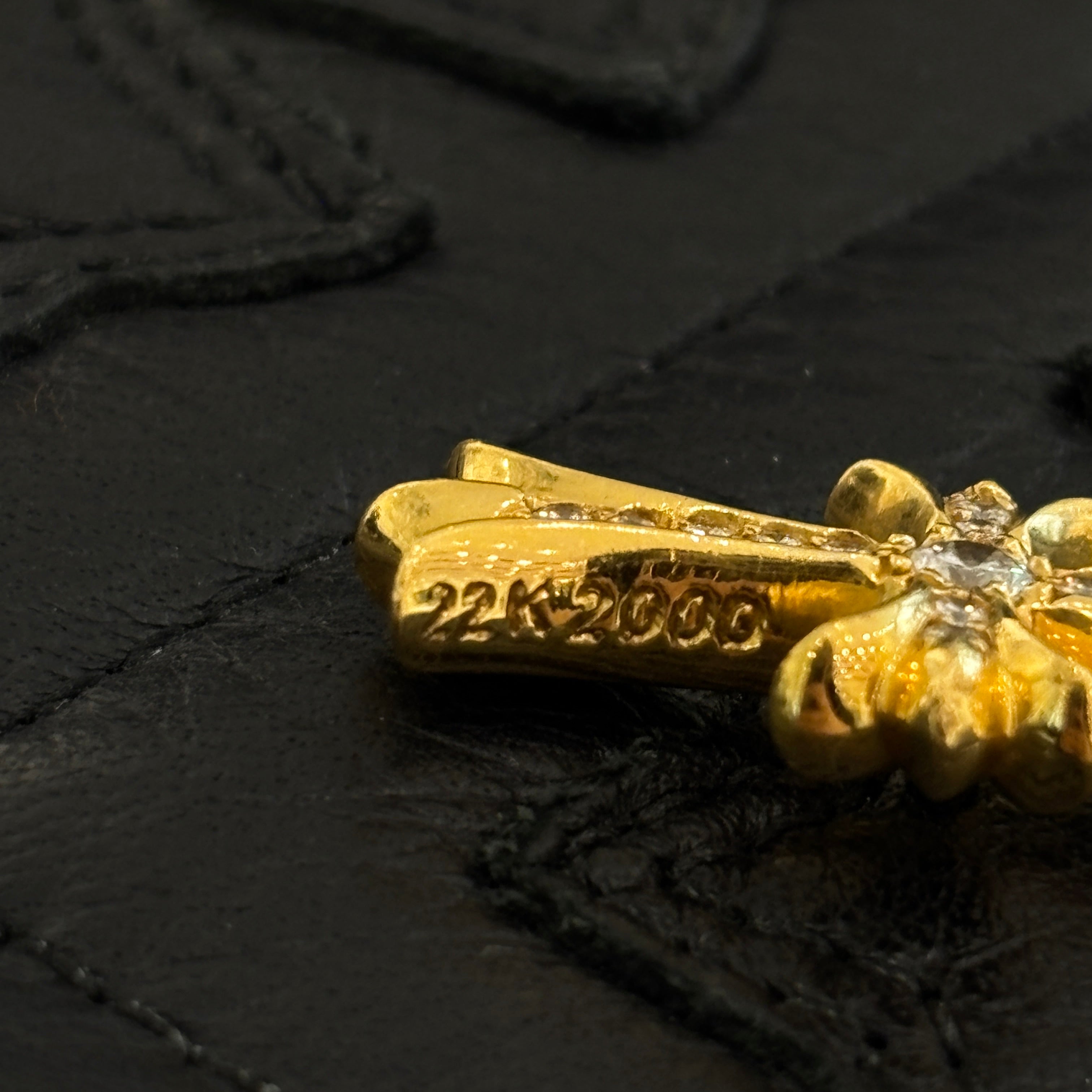 CHROME HEARTS 22K Tiny Fat Cross Pave Diamond Pendant Top クロムハーツ 22K タイニーファットクロス パヴェダイヤモンド ペンダントトップ