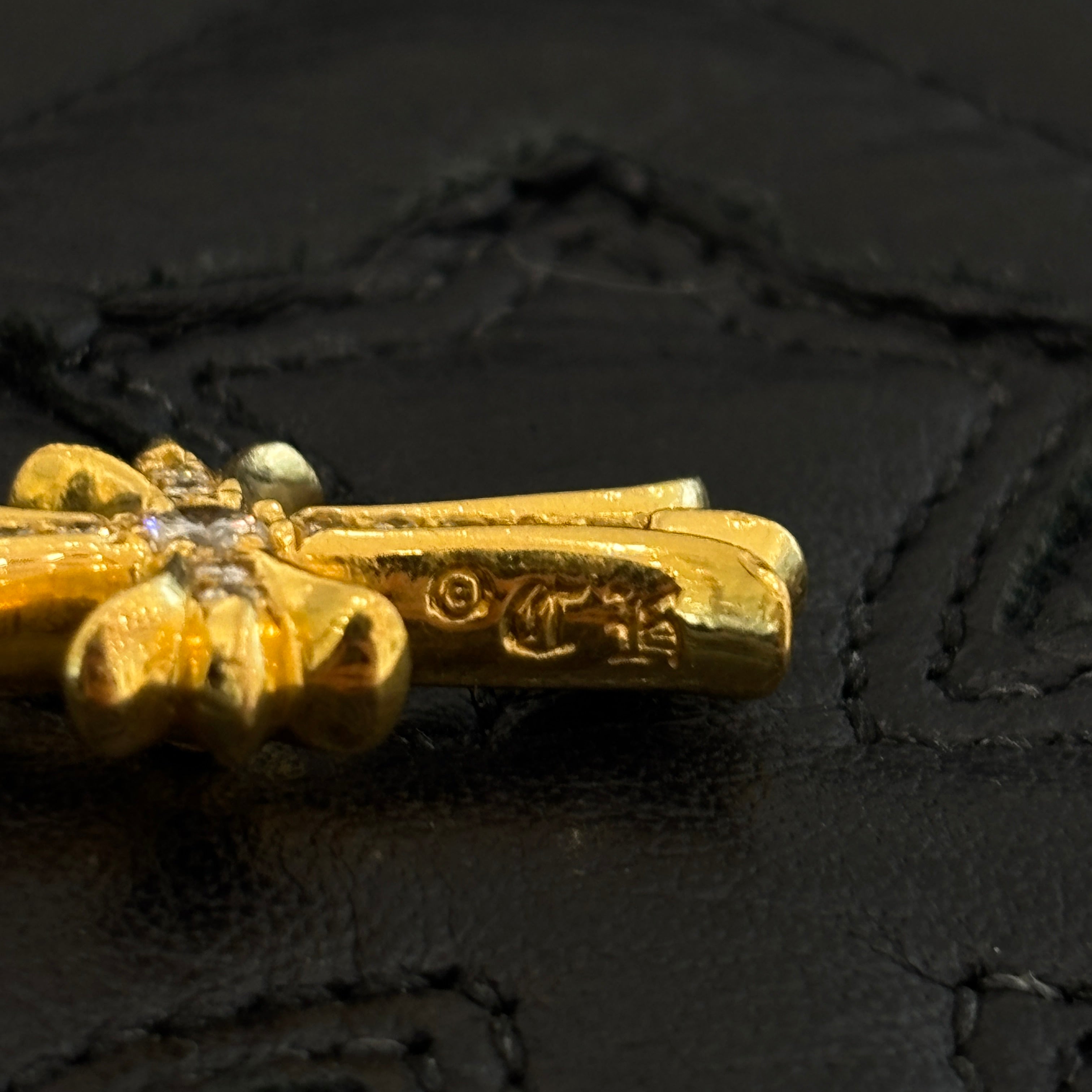 CHROME HEARTS 22K Tiny Fat Cross Pave Diamond Pendant Top クロムハーツ 22K タイニーファットクロス パヴェダイヤモンド ペンダントトップ