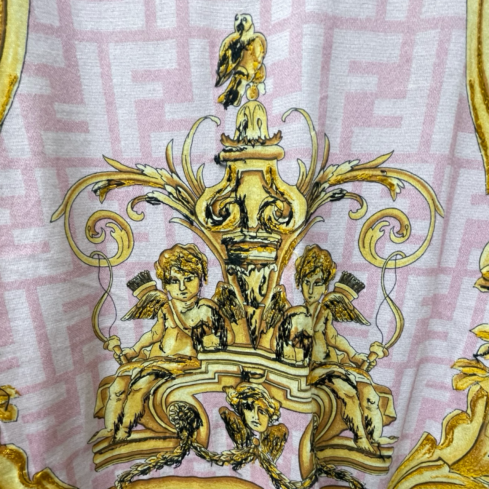 FENDI×VERSACE 2022SS Gold Bar T-Shirt FY0936 AKDZ Size M