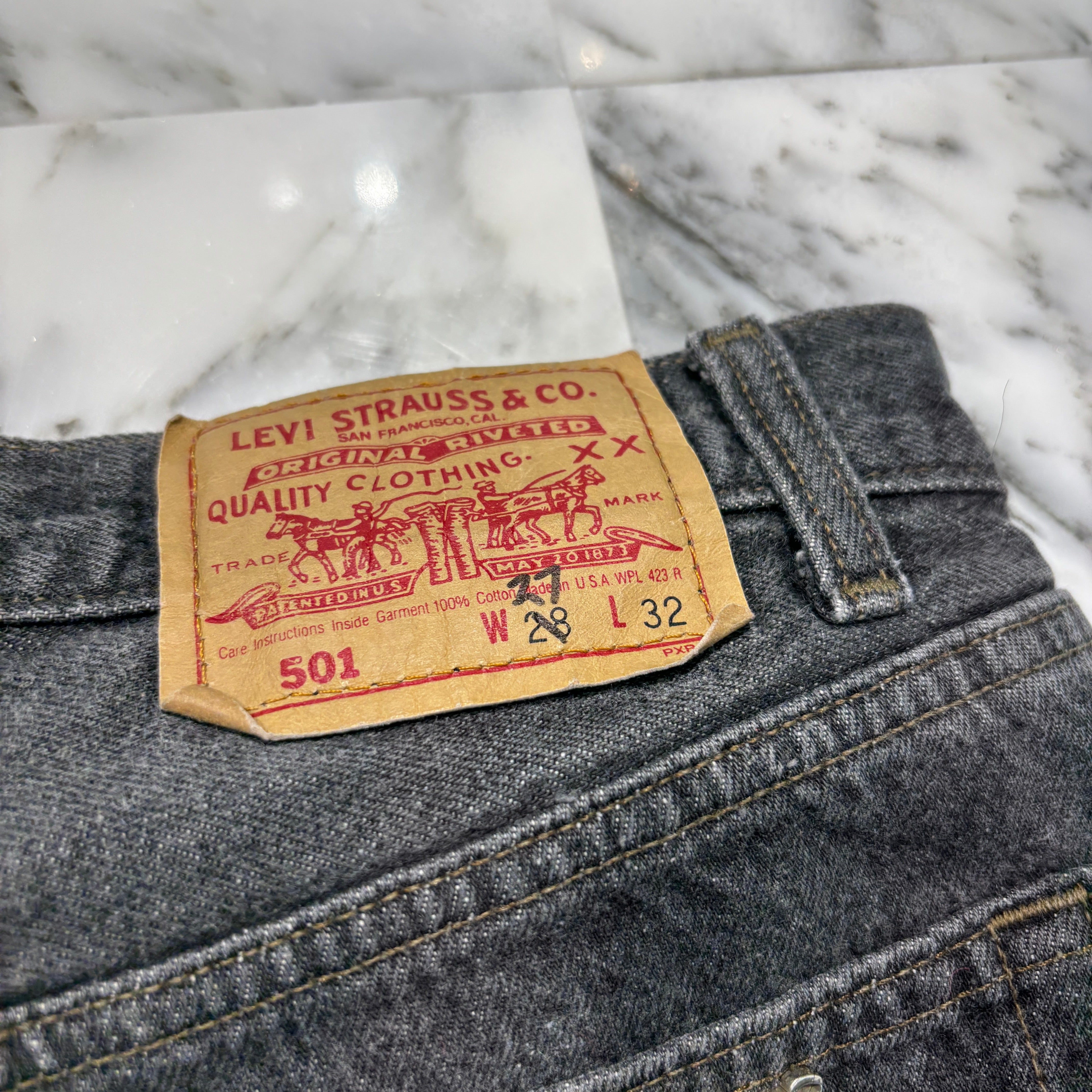 CHROME HEARTS × Levi's 501 VNTG Cross Leather Patch Jeans Size 27 クロムハーツ × リーバイス 501 ヴィンテージ クロスレザーパッチ ジーンズ デニムパンツ サイズ27