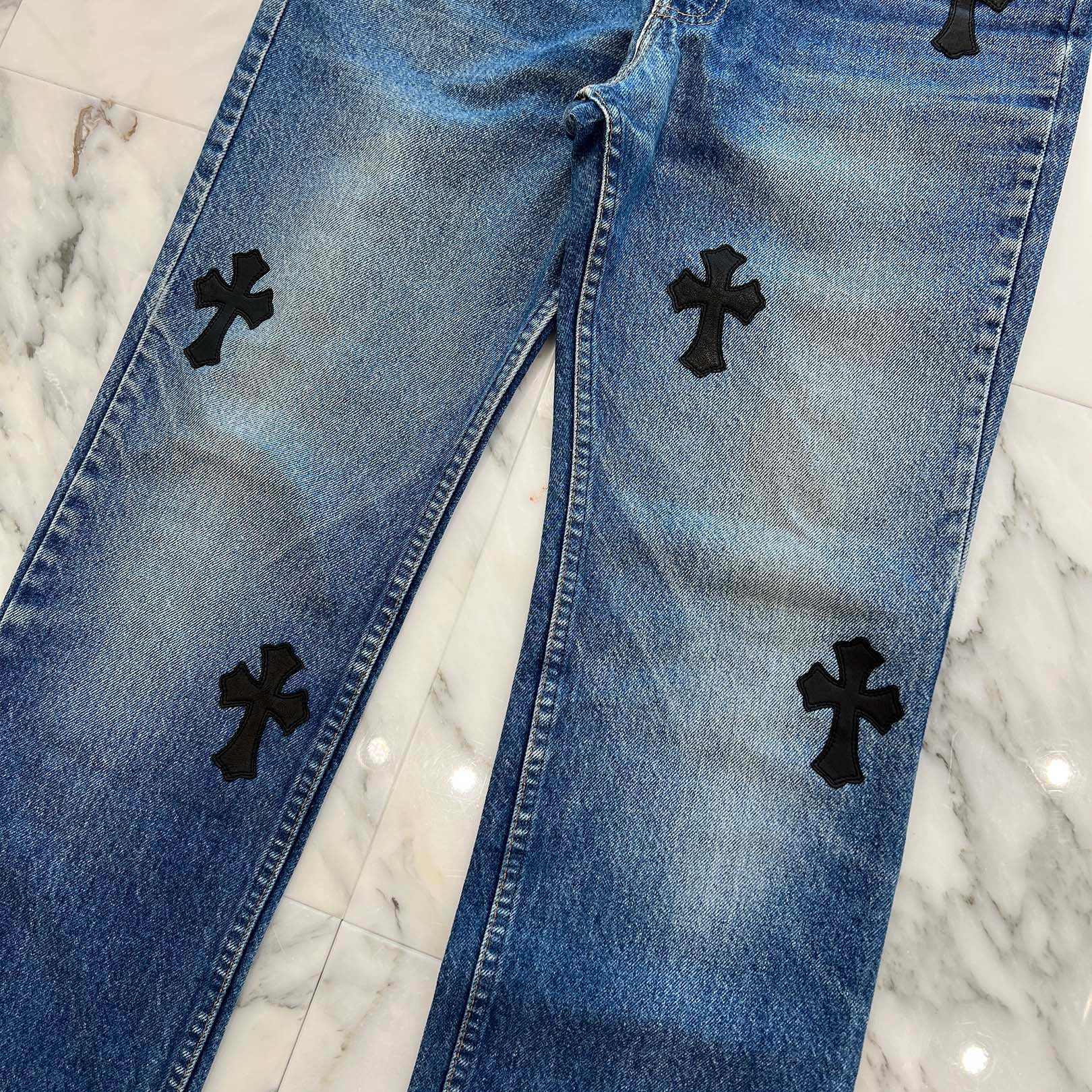 CHROME HEARTS × Levi's VNTG Cross Leather Patch Denim Pants Size 32 クロムハーツ × リーバイス ヴィンテージ クロスレザーパッチ デニムパンツ サイズ32