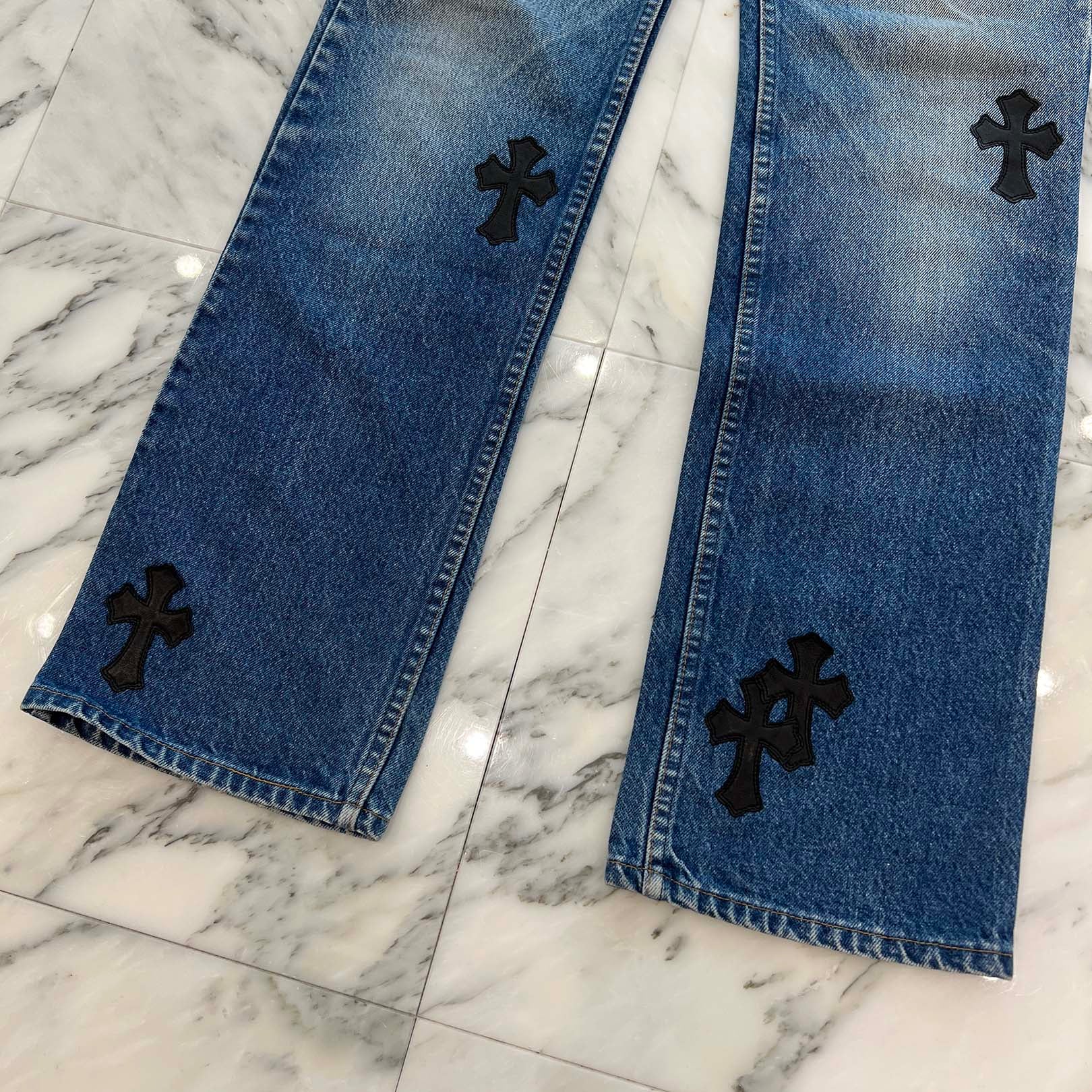 CHROME HEARTS × Levi's VNTG Cross Leather Patch Denim Pants Size 32 クロムハーツ × リーバイス ヴィンテージ クロスレザーパッチ デニムパンツ サイズ32