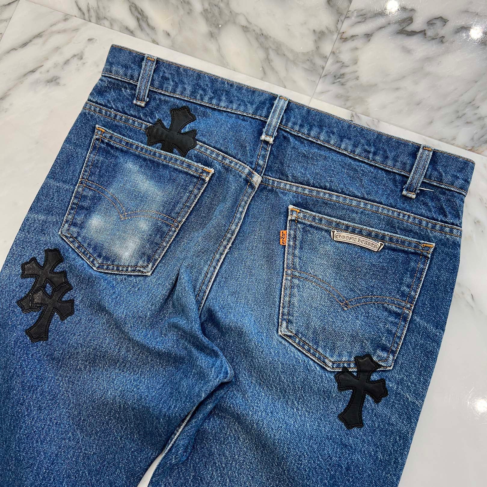 CHROME HEARTS × Levi's VNTG Cross Leather Patch Denim Pants Size 32 クロムハーツ × リーバイス ヴィンテージ クロスレザーパッチ デニムパンツ サイズ32