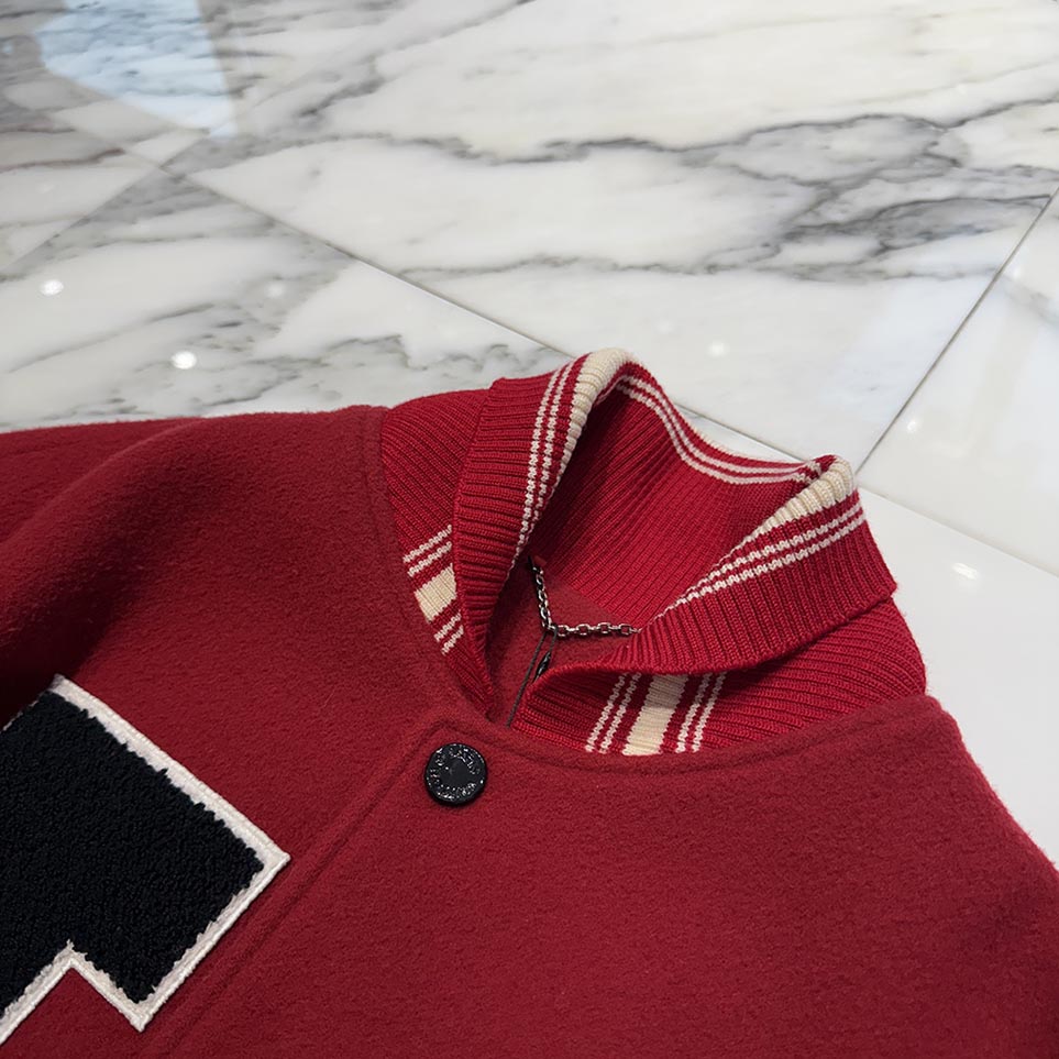 LOUIS VUITTON 2019AW Multi Patch Varsity Leather Jacket 1A5F4G Size 46 ルイヴィトン マルチパッチ バーシティ レザージャケット サイズ46