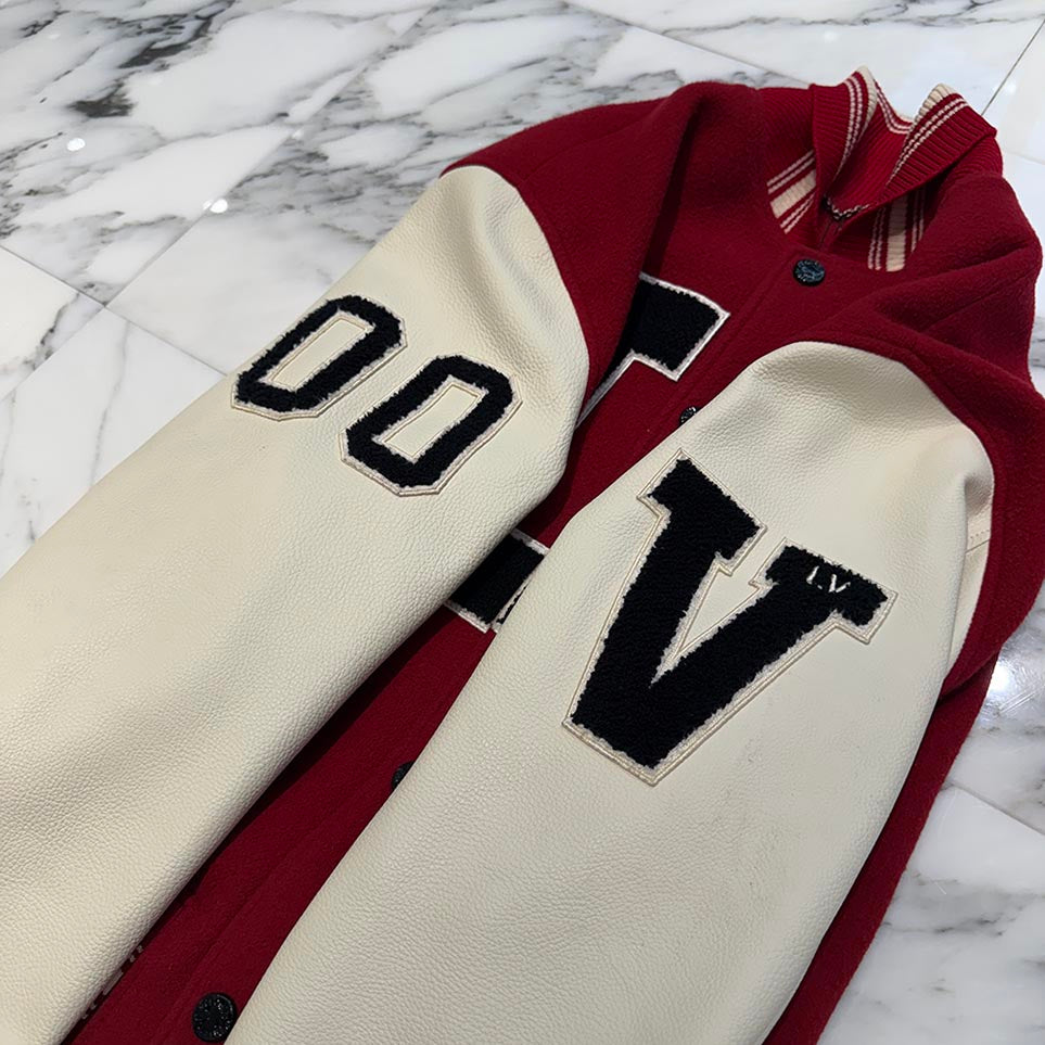 LOUIS VUITTON 2019AW Multi Patch Varsity Leather Jacket 1A5F4G Size 46 ルイヴィトン マルチパッチ バーシティ レザージャケット サイズ46