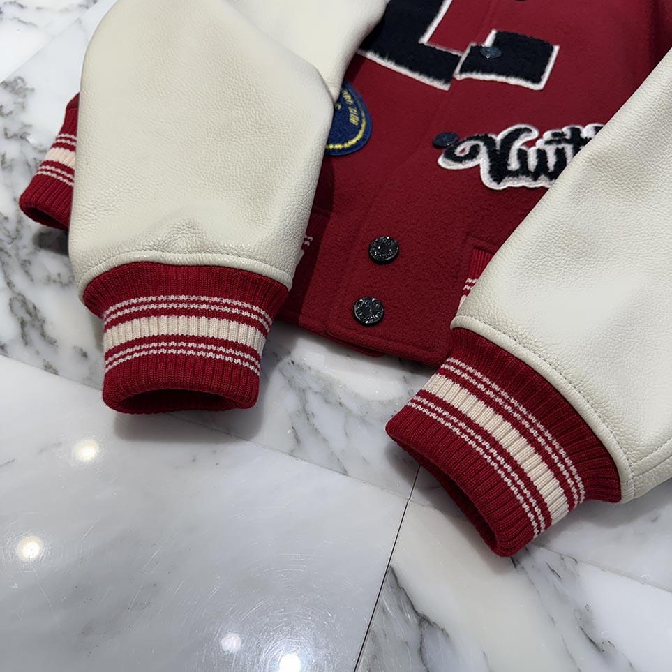 LOUIS VUITTON 2019AW Multi Patch Varsity Leather Jacket 1A5F4G Size 46 ルイヴィトン マルチパッチ バーシティ レザージャケット サイズ46