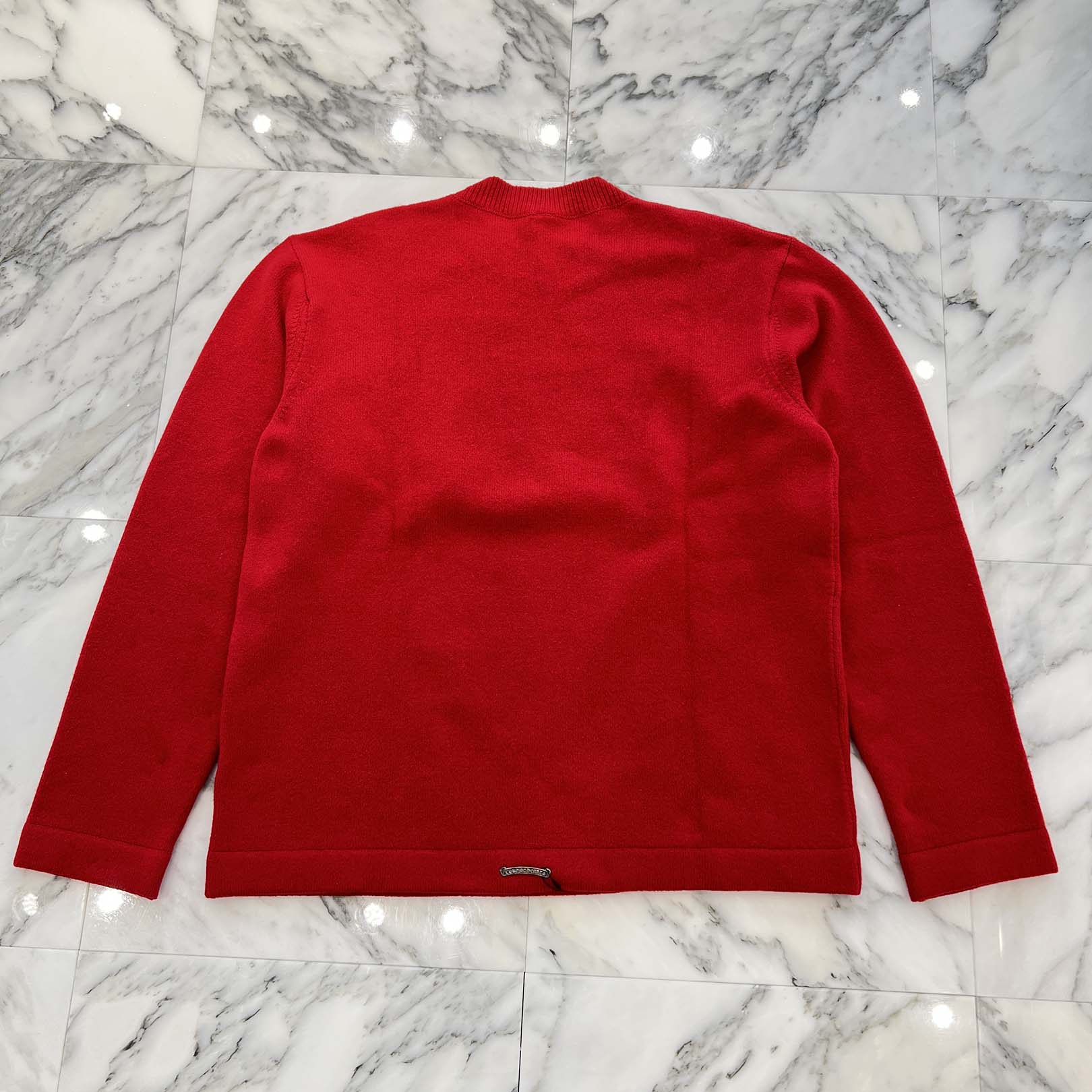 CHROME HEARTS Y NOT King Taco 3 Cemetery Cross Leather Patch Cashmere Knit Sweater Size L クロムハーツ ワイノット キングタコ 3セメタリークロス レザーパッチ カシミヤ ニットセーター サイズL