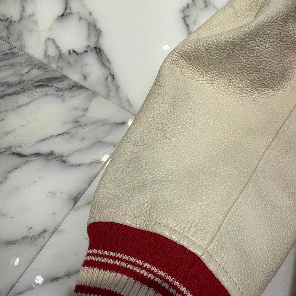 LOUIS VUITTON 2019AW Multi Patch Varsity Leather Jacket 1A5F4G Size 46 ルイヴィトン マルチパッチ バーシティ レザージャケット サイズ46