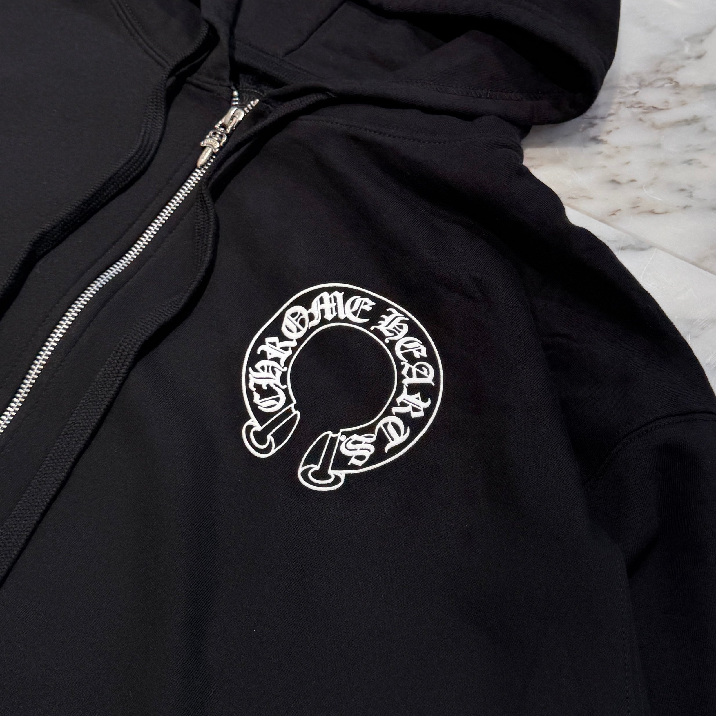 CHROME HEARTS Floral Cross Horseshoe Zip Up Hoodie Size XXL クロムハーツ フローラルクロス ホースシュー ジップアップフーディ サイズXXL