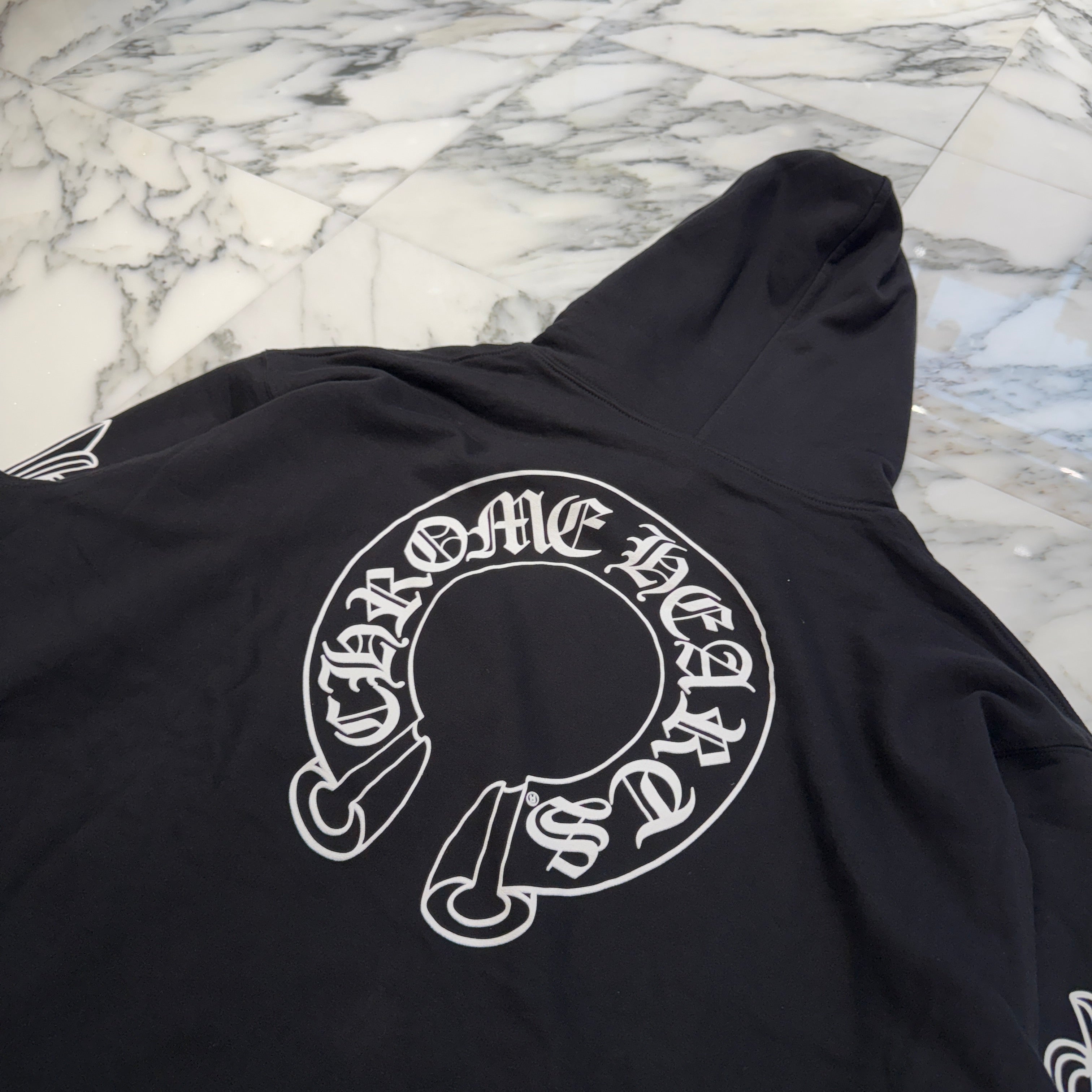 CHROME HEARTS Floral Cross Horseshoe Zip Up Hoodie Size XXL クロムハーツ フローラルクロス ホースシュー ジップアップフーディ サイズXXL