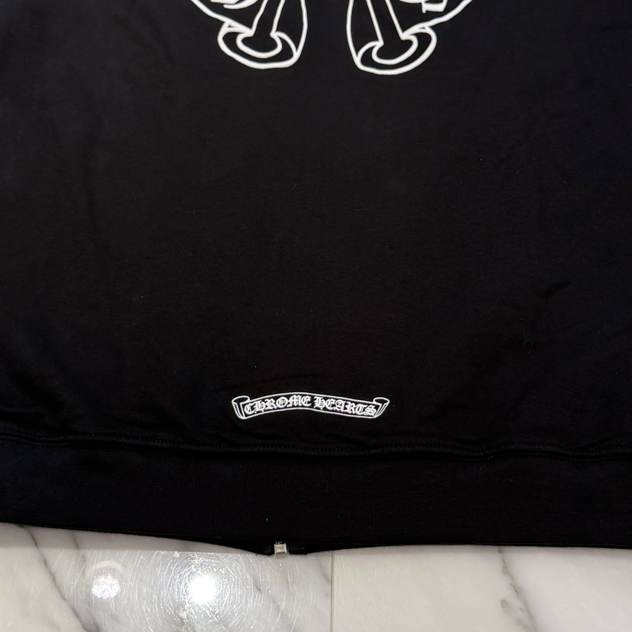 CHROME HEARTS Floral Cross Horseshoe Zip Up Hoodie Size XXL クロムハーツ フローラルクロス ホースシュー ジップアップフーディ サイズXXL