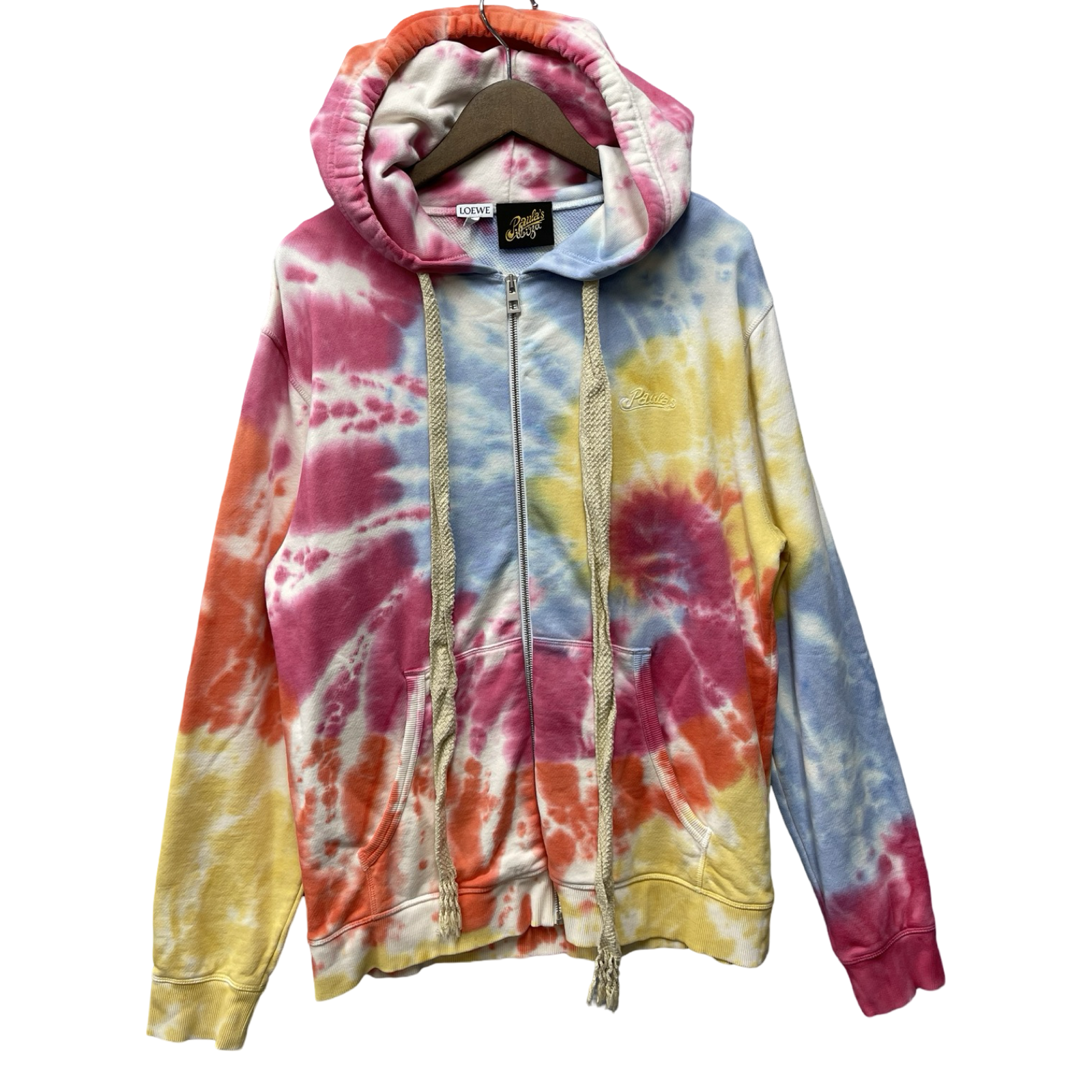 LOEWE 2020SS Paulas Ibiza Tie Dye Dyeing Zip Up Hoodie Size L