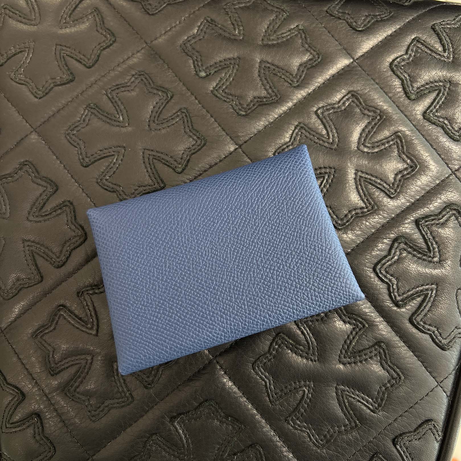HERMES Calvi Duo Verso Card Case "Bleu tie x Jaune Milton" K刻印 エルメス カルヴィデュオ ヴェルソ カードケース "ブルータイ×ジョーヌミルトン" K刻印