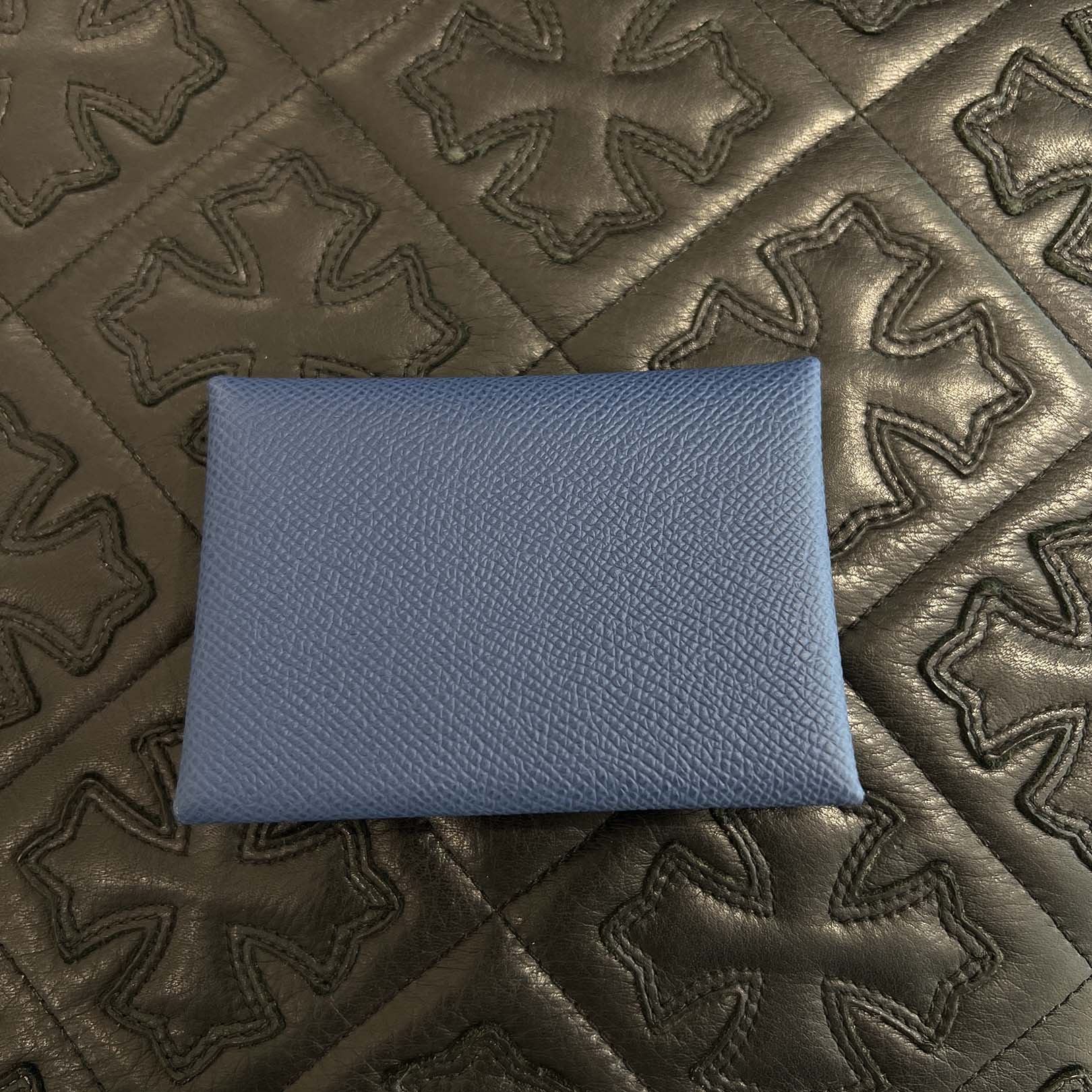 HERMES Calvi Duo Verso Card Case "Bleu tie x Jaune Milton" K刻印 エルメス カルヴィデュオ ヴェルソ カードケース "ブルータイ×ジョーヌミルトン" K刻印