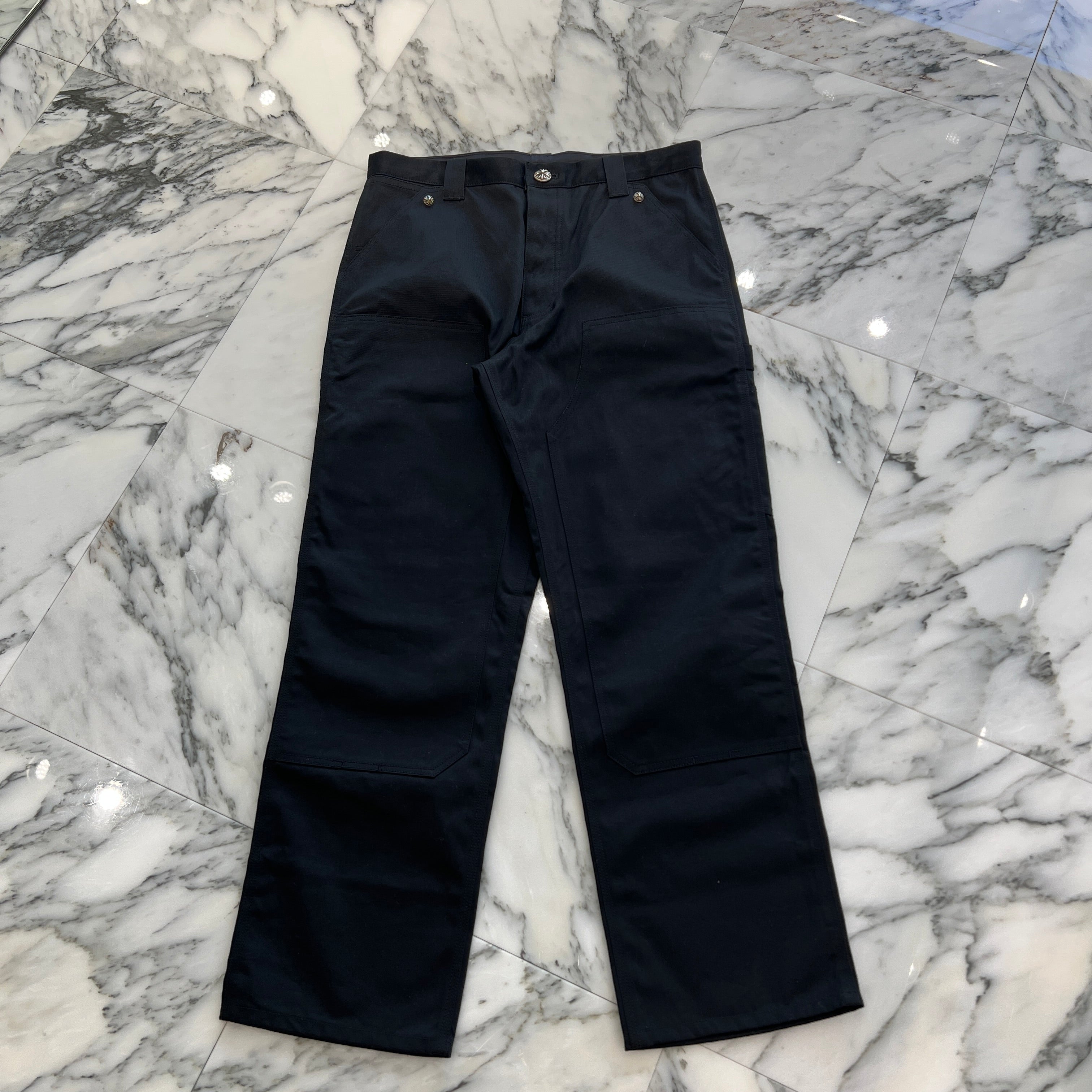 CHROME HEARTS Cross Ball Button Double Knee Pants Size 33 クロムハーツ クロスボールボタン ダブルニーパンツ サイズ33