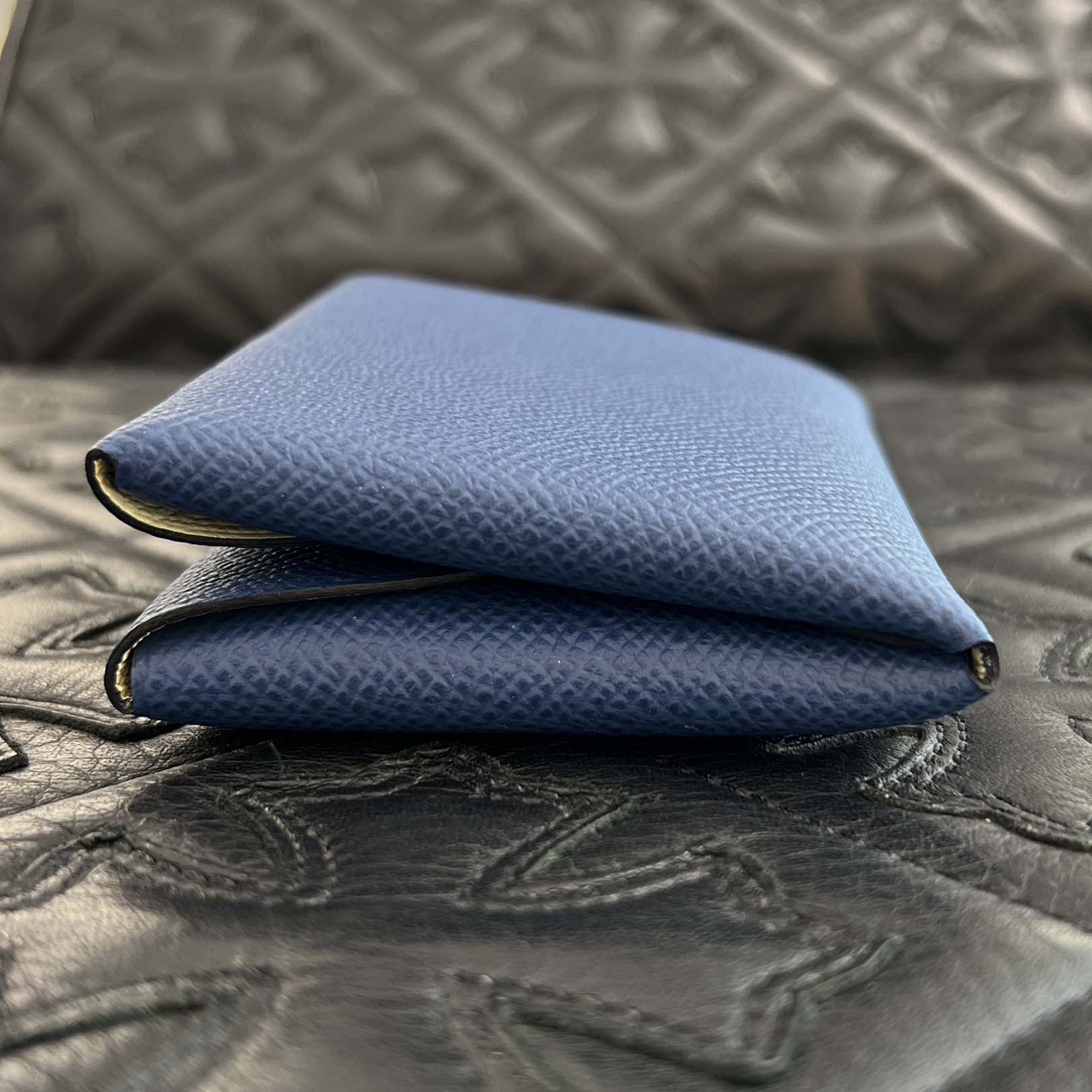 HERMES Calvi Duo Verso Card Case "Bleu tie x Jaune Milton" K刻印 エルメス カルヴィデュオ ヴェルソ カードケース "ブルータイ×ジョーヌミルトン" K刻印