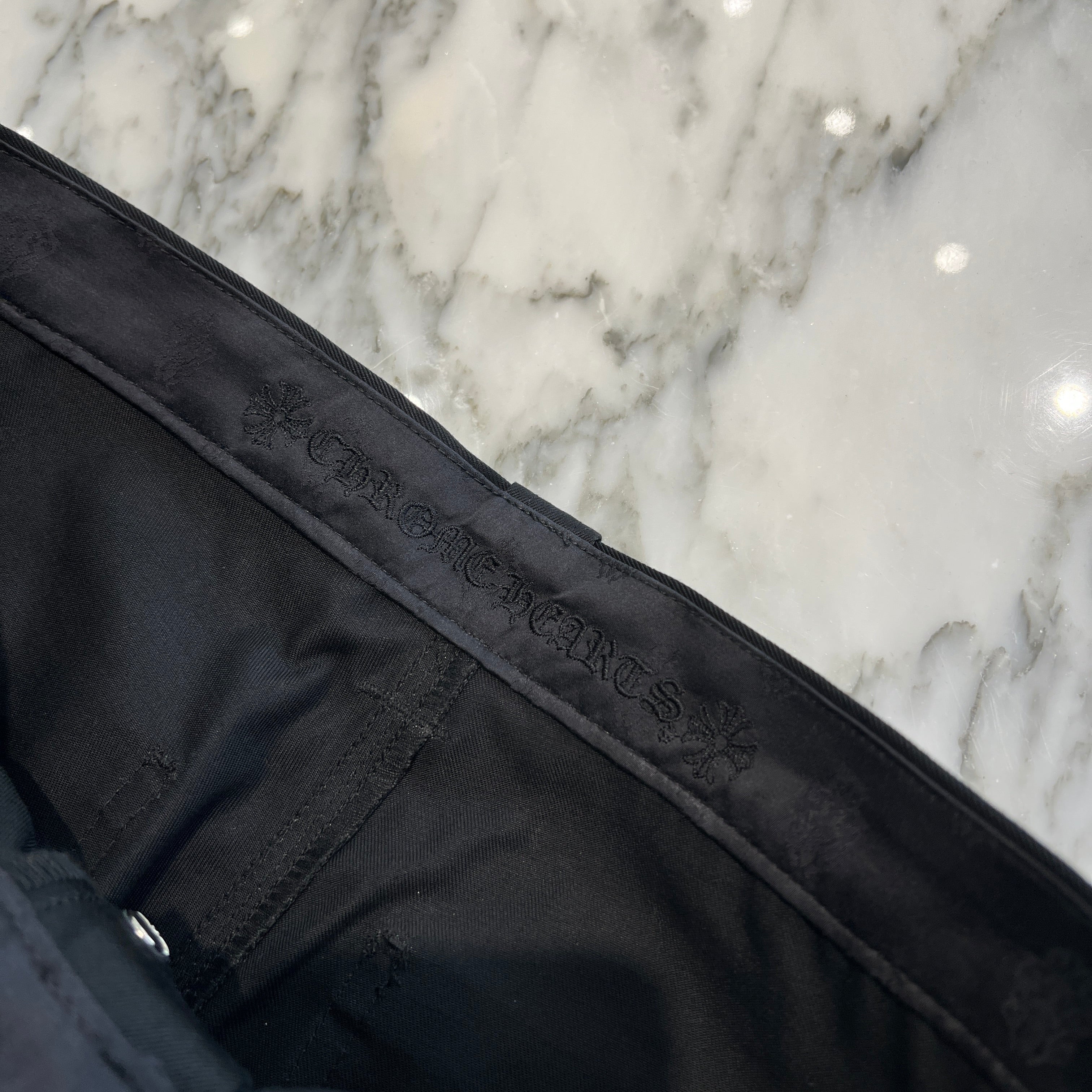 CHROME HEARTS Cross Ball Button Double Knee Pants Size 33 クロムハーツ クロスボールボタン ダブルニーパンツ サイズ33