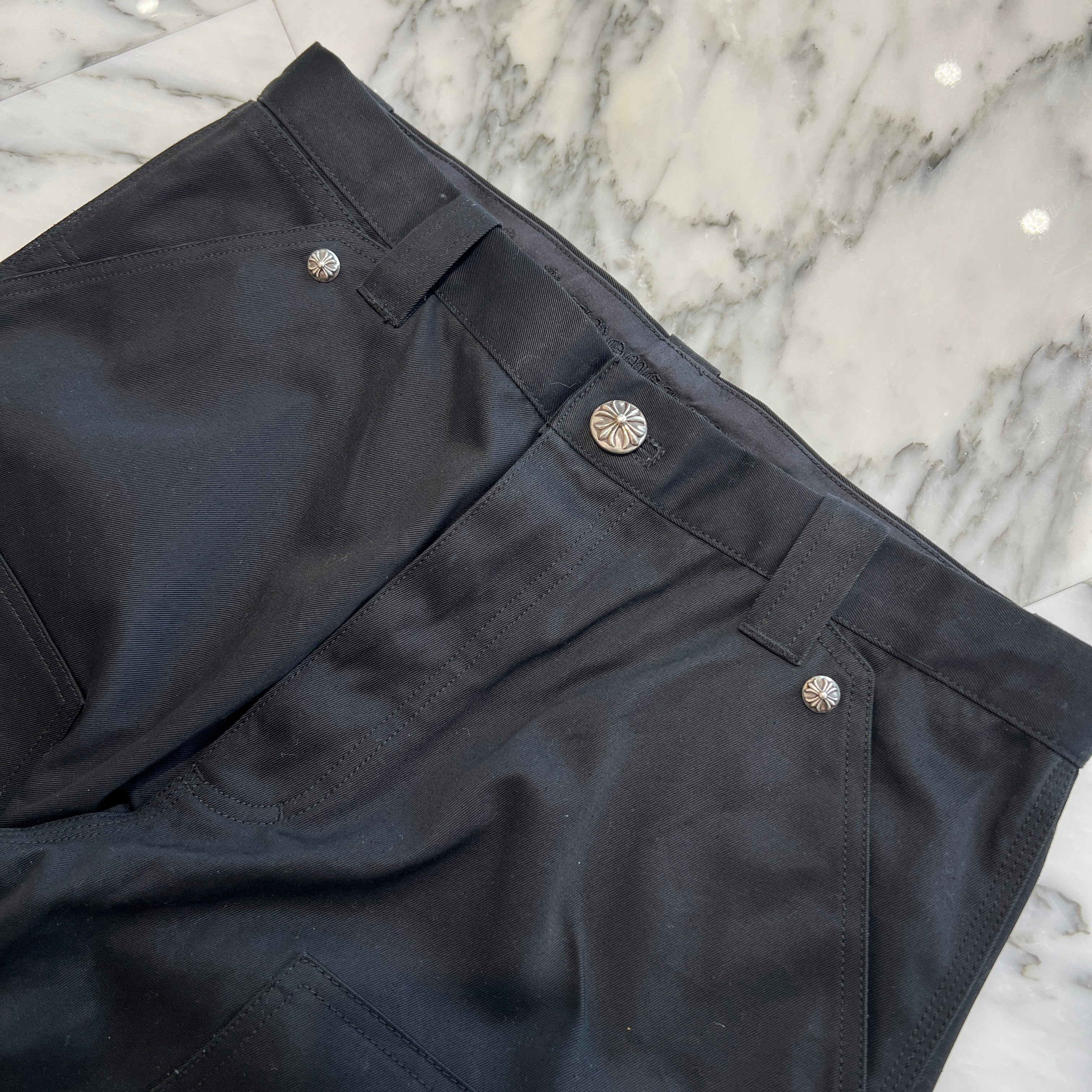 CHROME HEARTS Cross Ball Button Double Knee Pants Size 33 クロムハーツ クロスボールボタン ダブルニーパンツ サイズ33