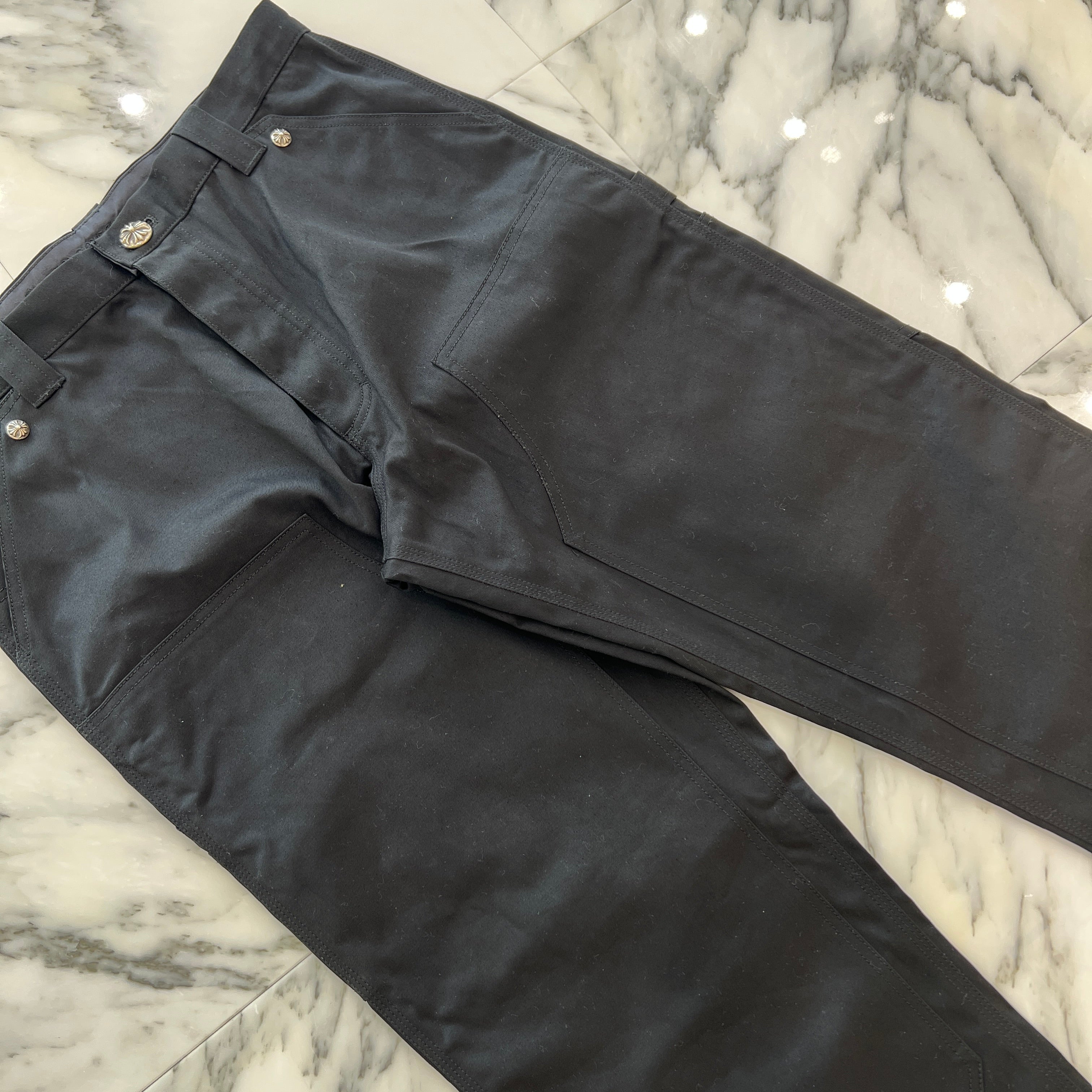 CHROME HEARTS Cross Ball Button Double Knee Pants Size 33 クロムハーツ クロスボールボタン ダブルニーパンツ サイズ33