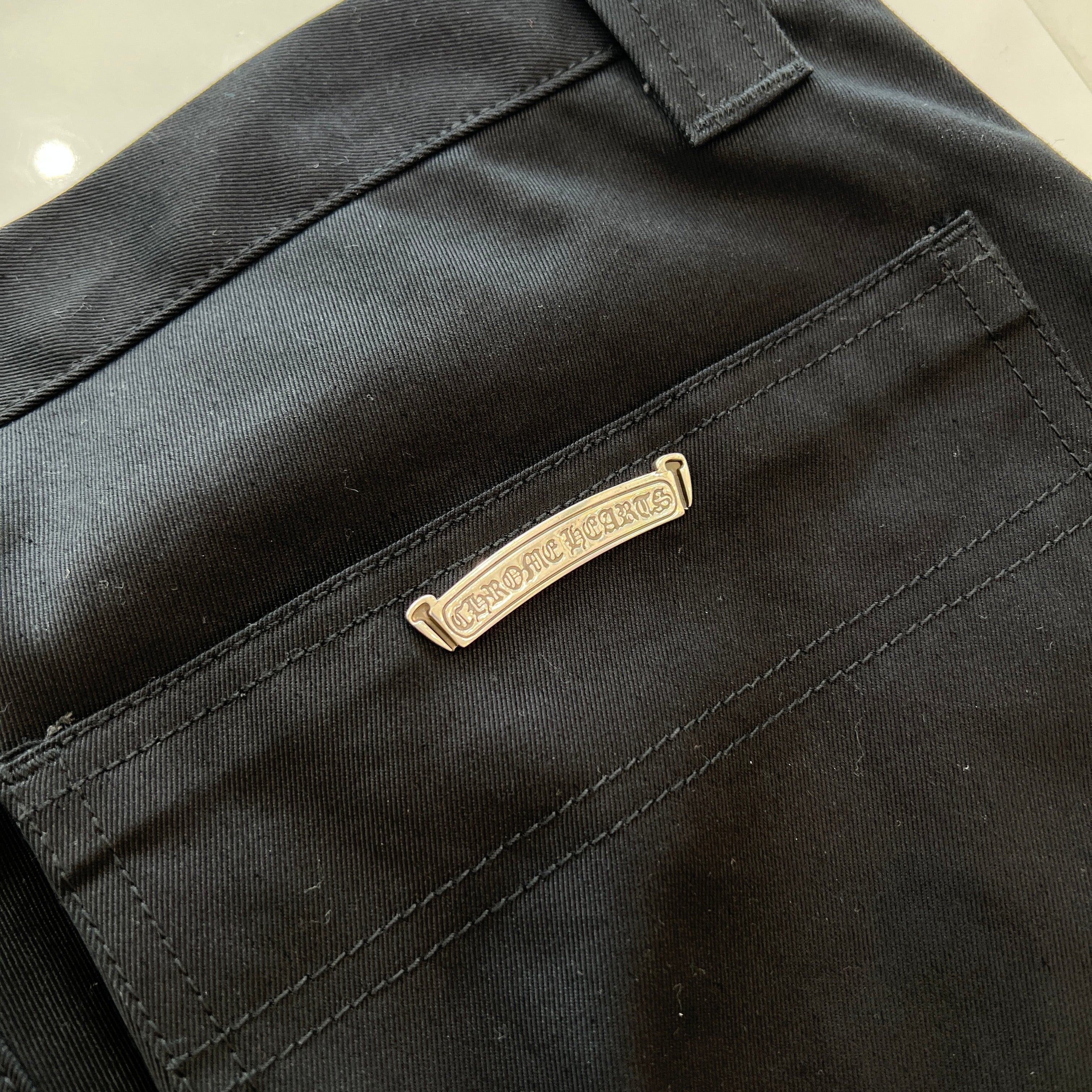 CHROME HEARTS Cross Ball Button Double Knee Pants Size 33 クロムハーツ クロスボールボタン ダブルニーパンツ サイズ33